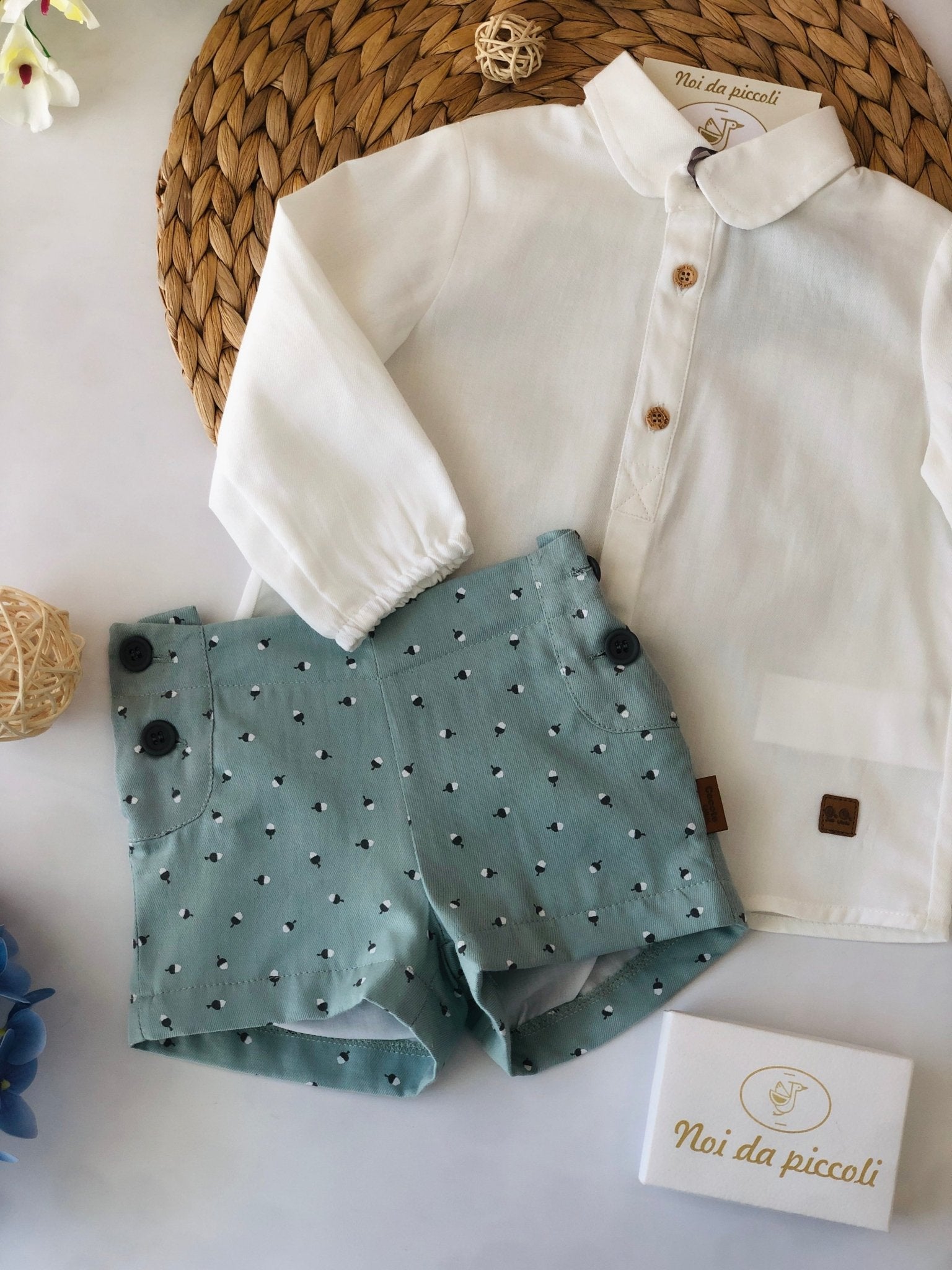 CAMICINA CON SHORTS SALVIA - Noi da piccoli