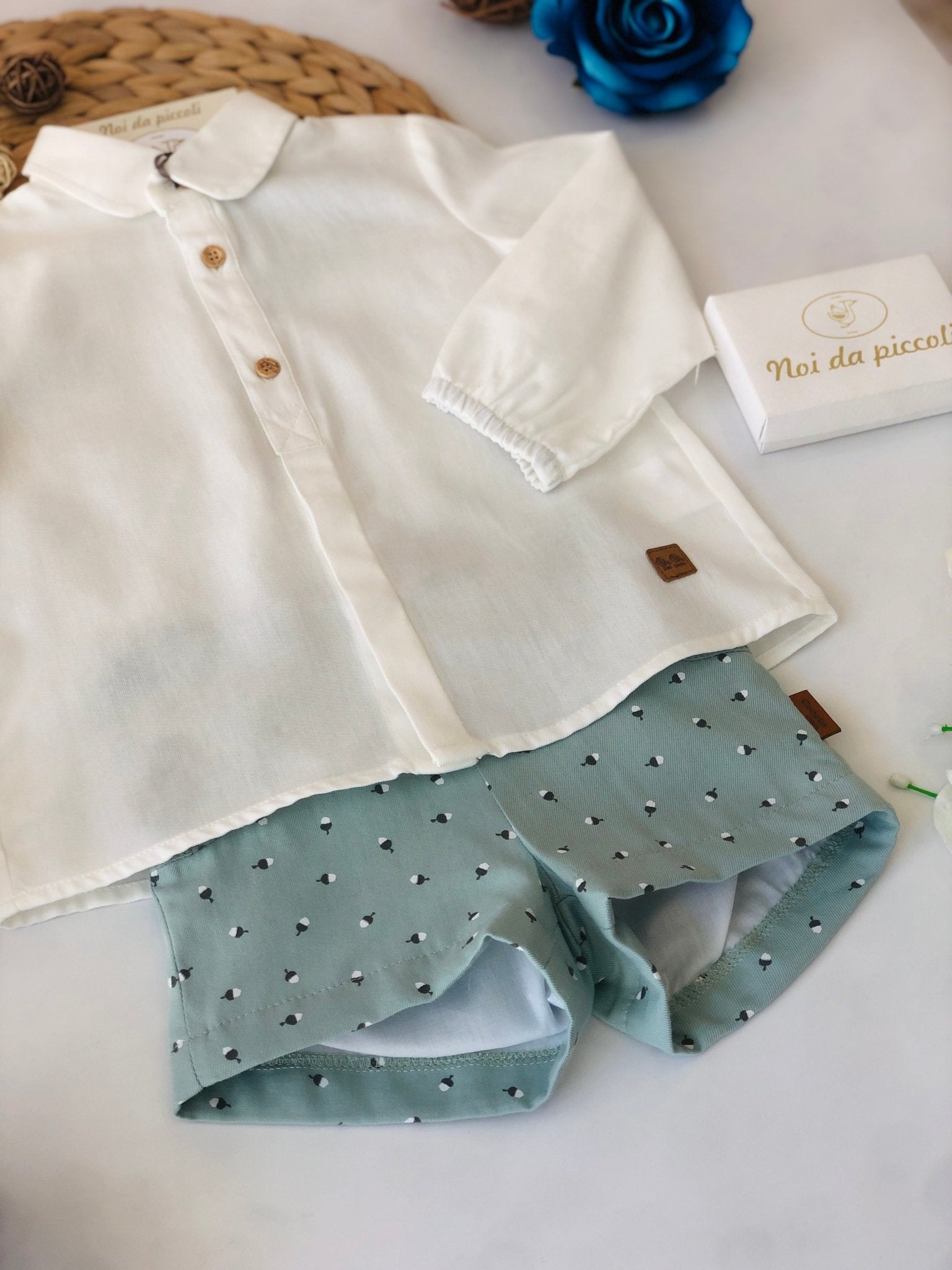 CAMICINA CON SHORTS SALVIA - Noi da piccoli