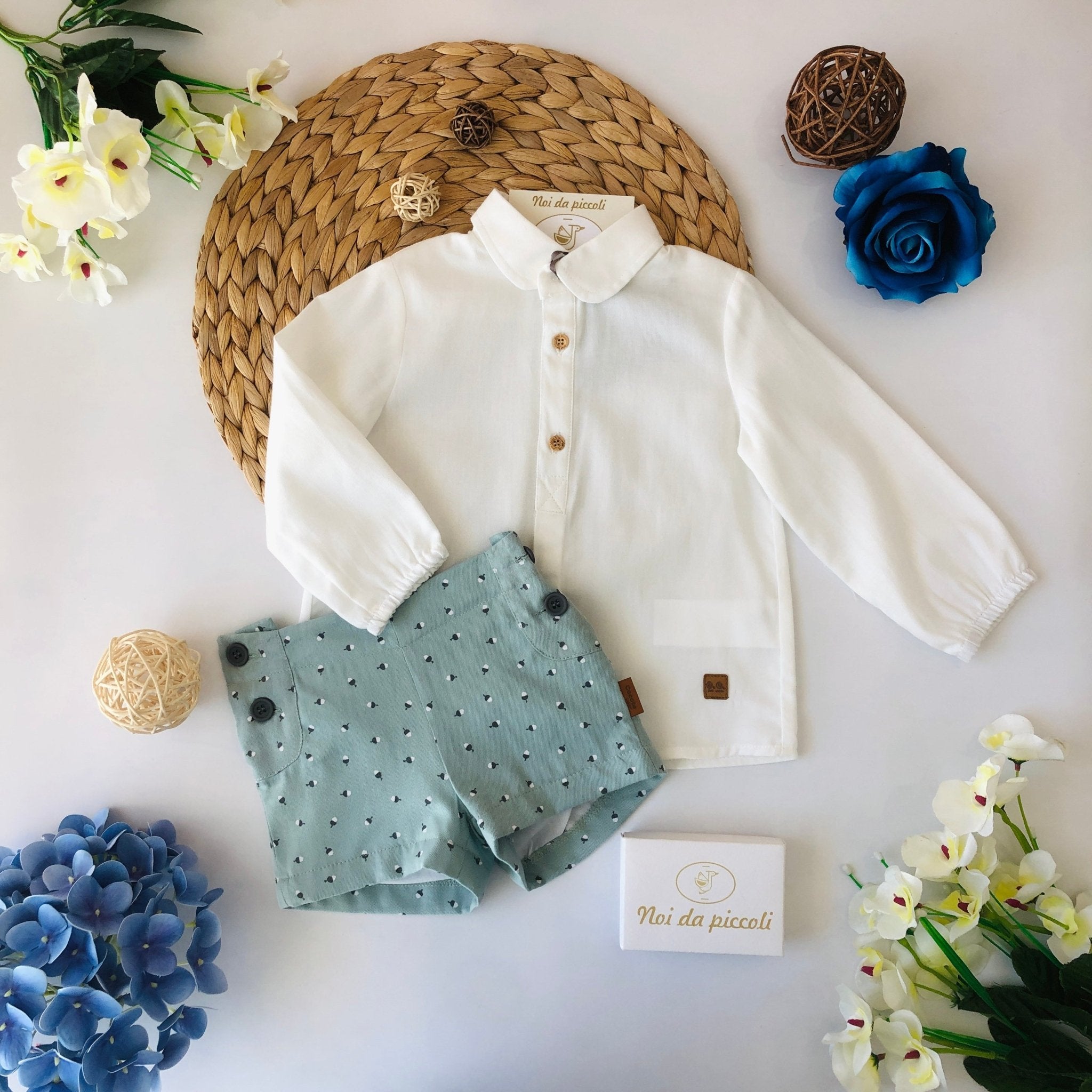 CAMICINA CON SHORTS SALVIA - Noi da piccoli