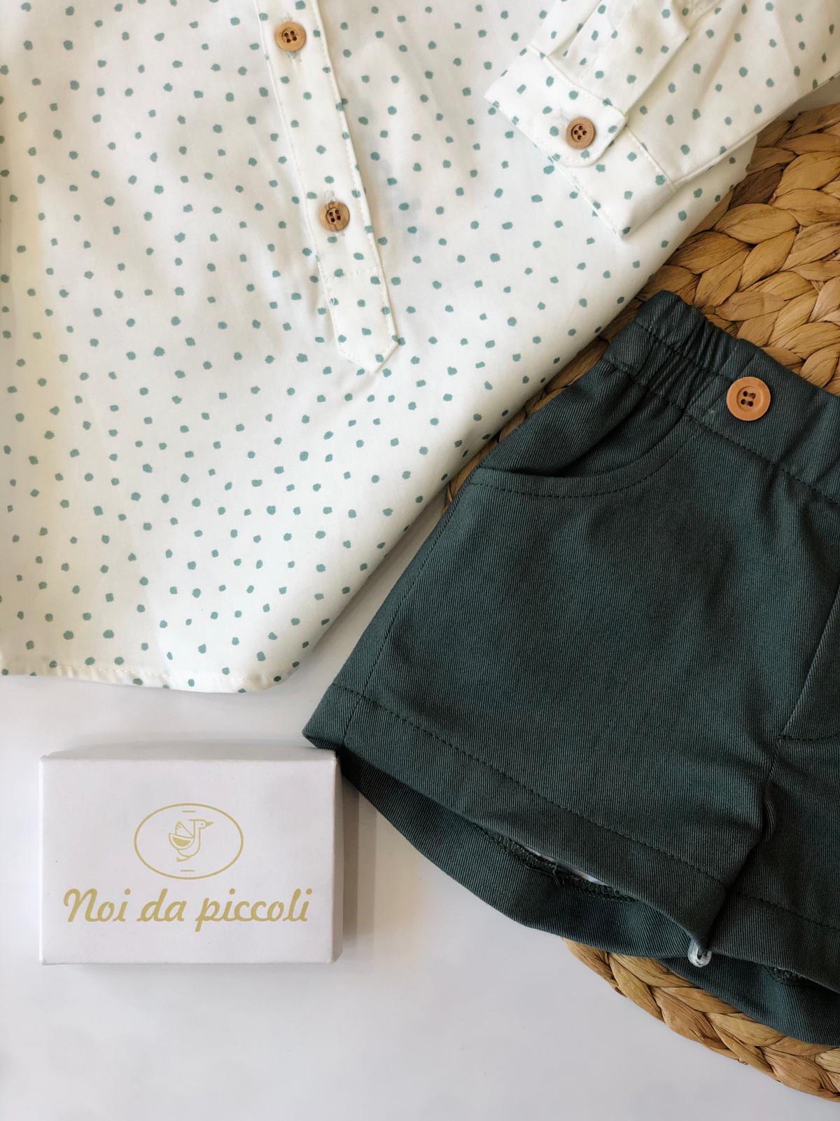 CAMICINA CON SHORTS VERDE - Noi da piccoli