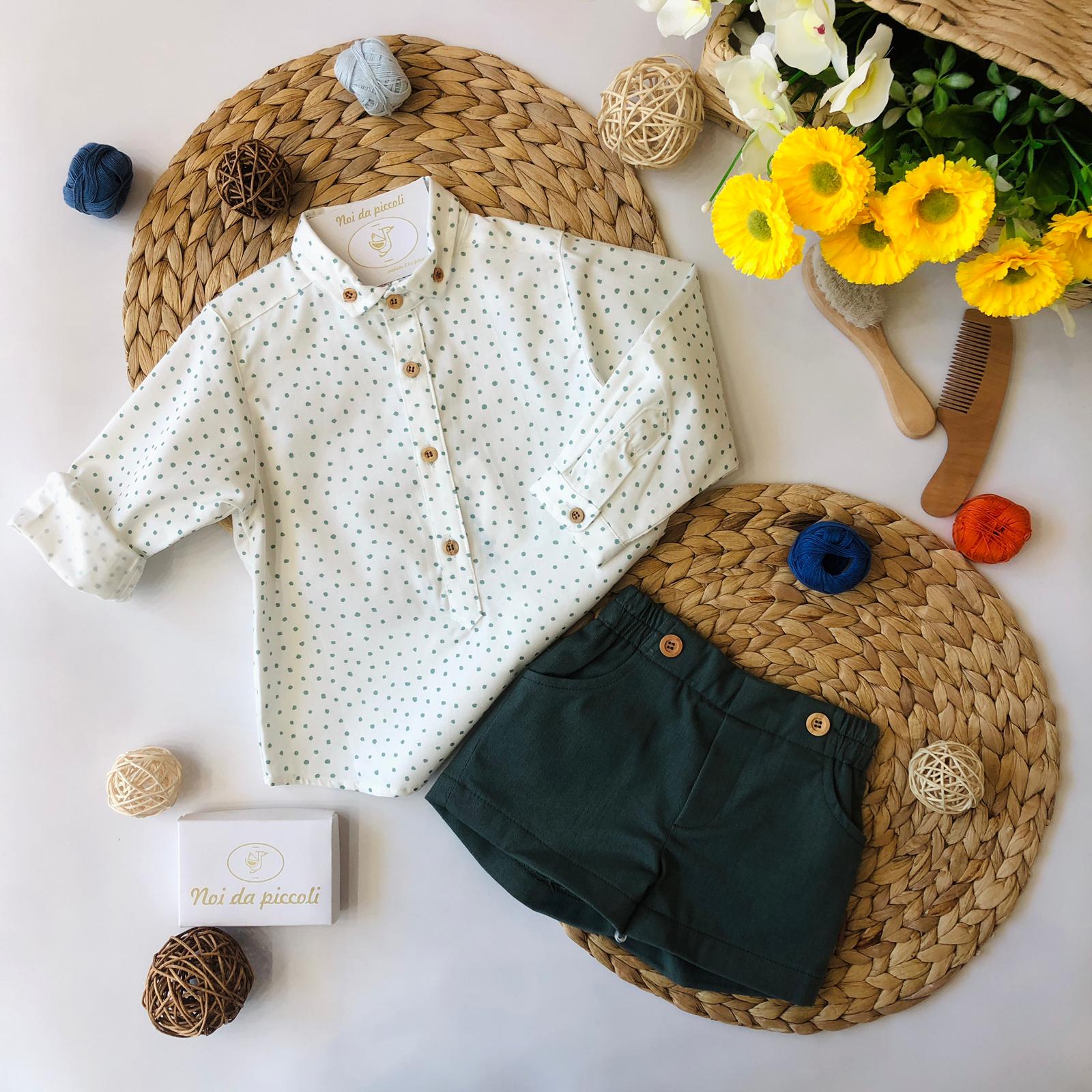 CAMICINA CON SHORTS VERDE - Noi da piccoli