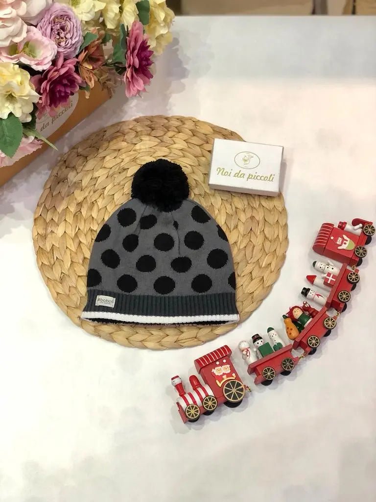 CAPPELLINO NERO E GREY POIS - Noi da piccoli