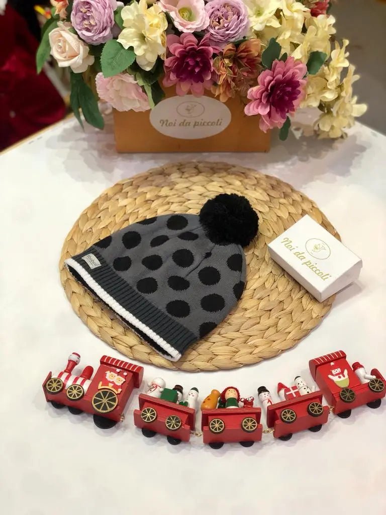 CAPPELLINO NERO E GREY POIS - Noi da piccoli
