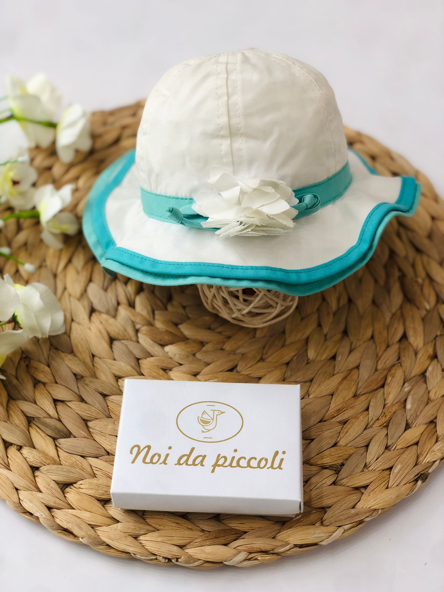 CAPPELLINO PESCATORE PANNA E TURCHESE - Noi da piccoli