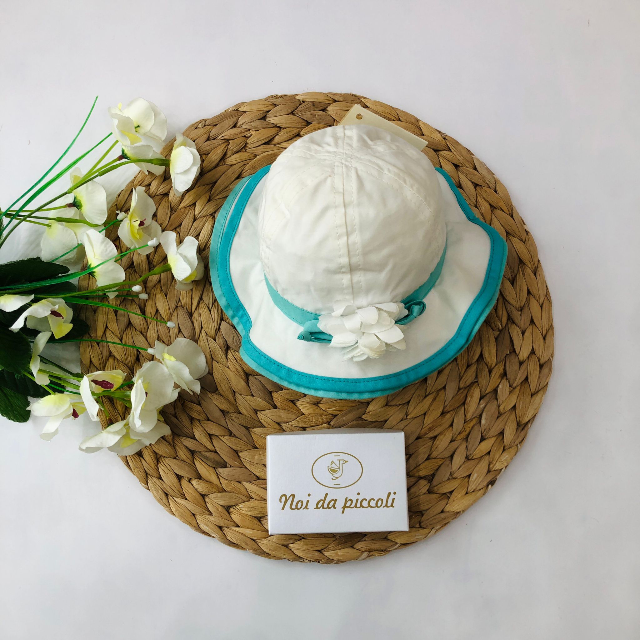 CAPPELLINO PESCATORE PANNA E TURCHESE - Noi da piccoli