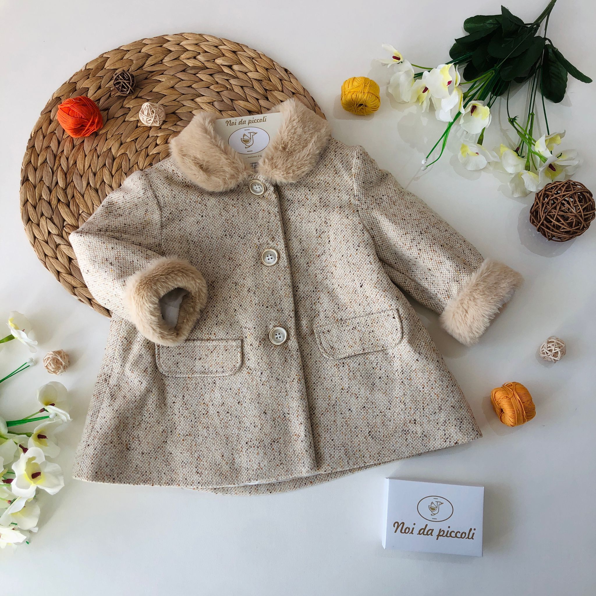 CAPPOTTINO BEIGE CON PELLICCETTA - Noi da piccoli