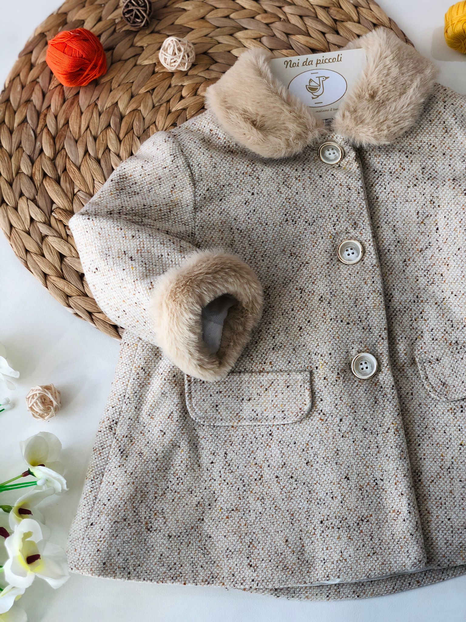 CAPPOTTINO BEIGE CON PELLICCETTA - Noi da piccoli