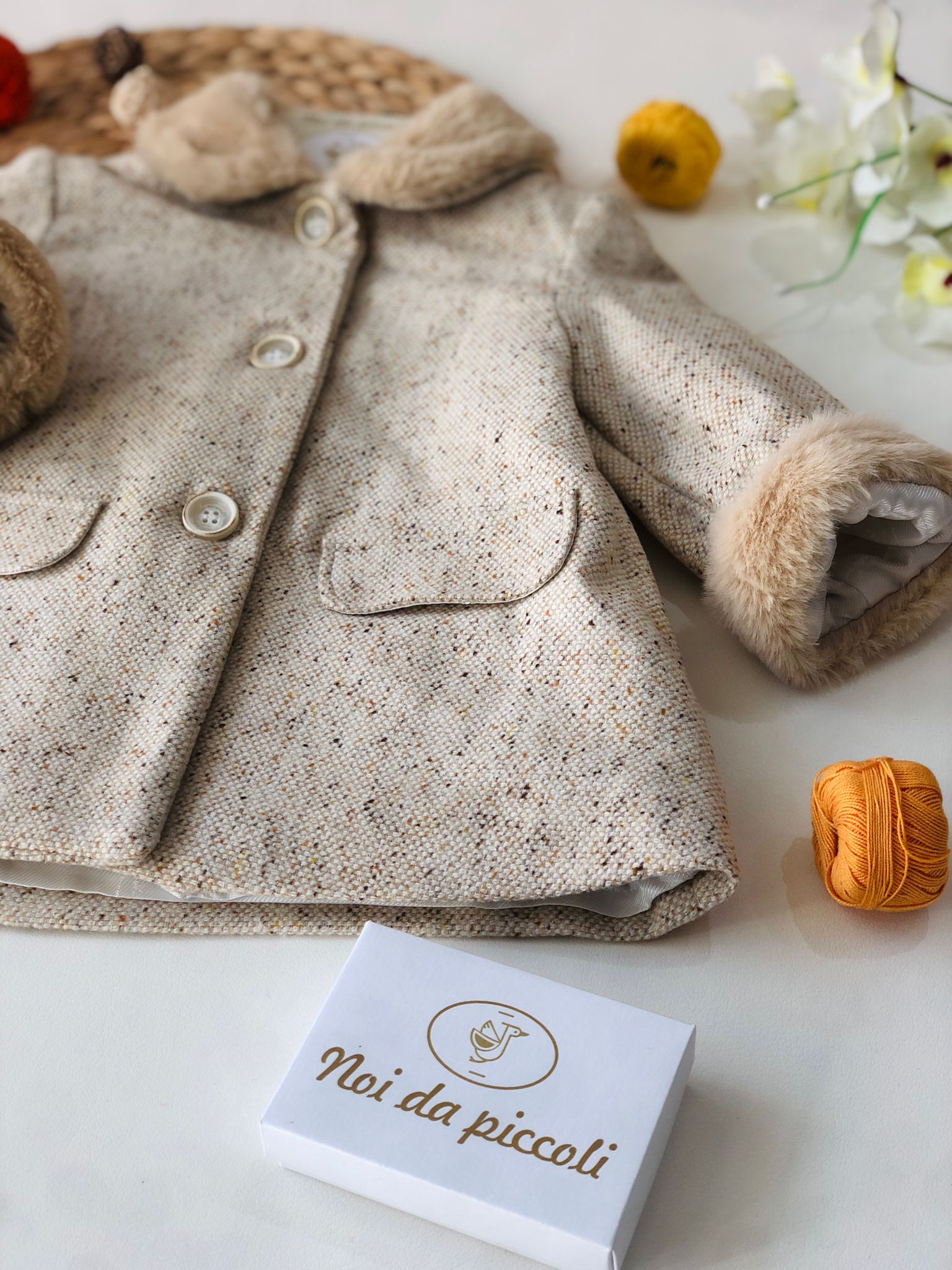 CAPPOTTINO BEIGE CON PELLICCETTA - Noi da piccoli