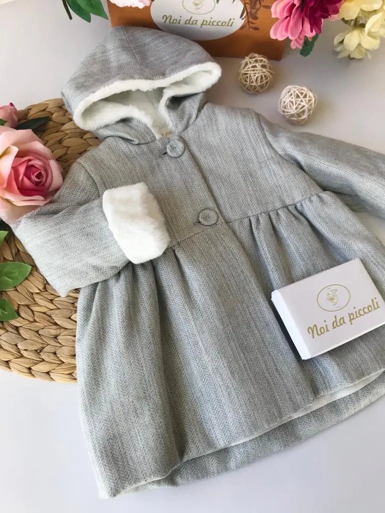 CAPPOTTINO GREY CON CAPPUCCIO GIRL - Noi da piccoli