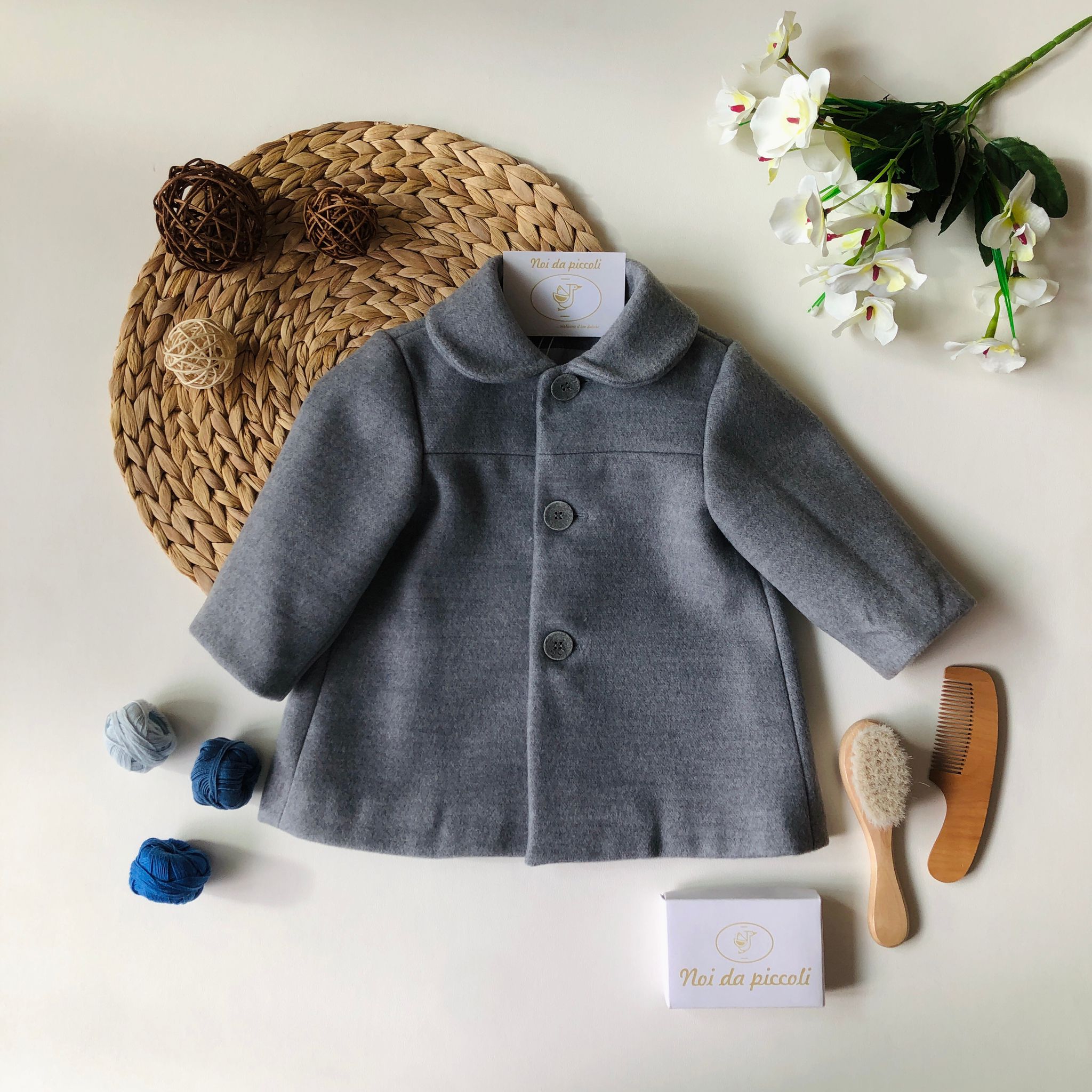 CAPPOTTINO GRIGIO IN PANNO - Noi da piccoli