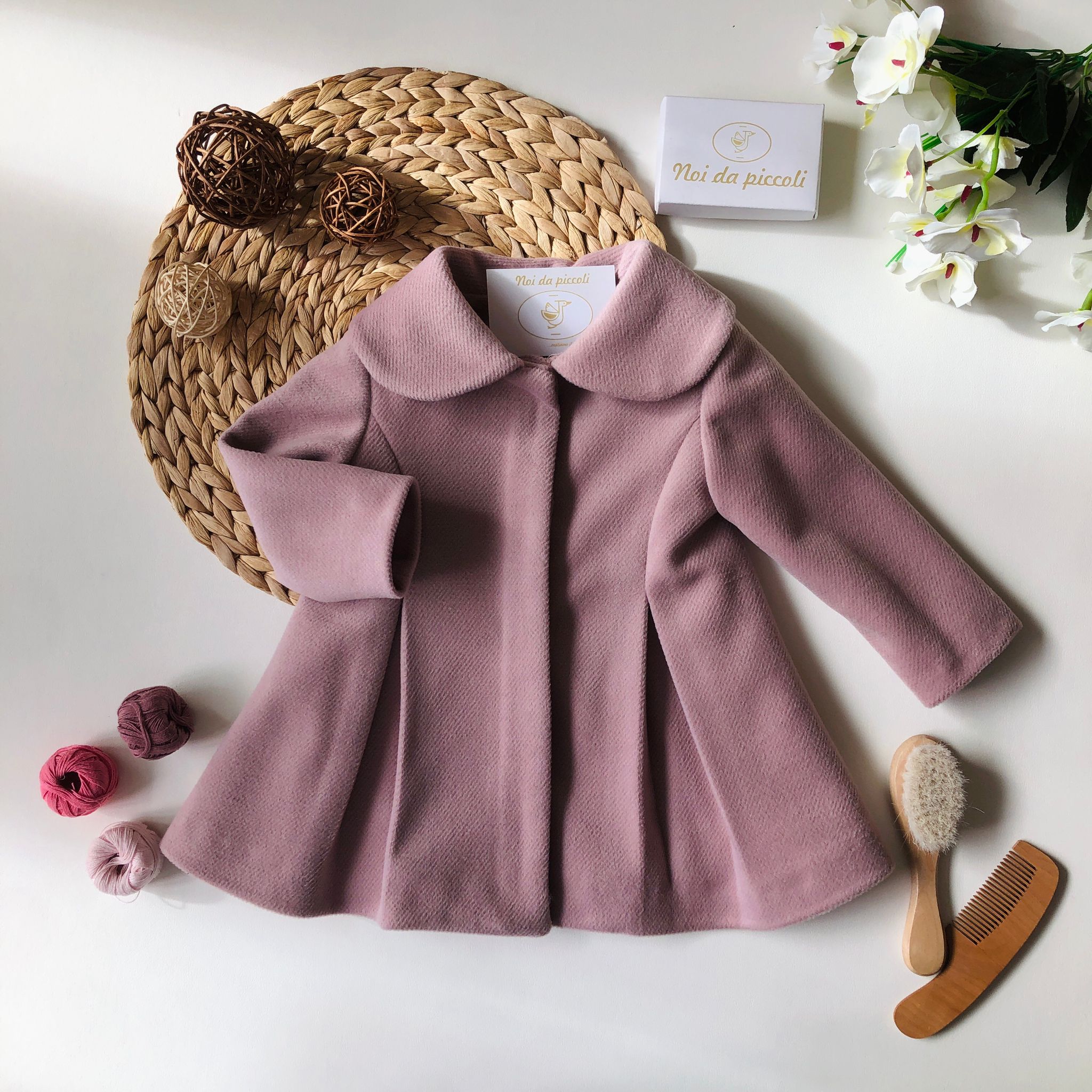 CAPPOTTINO ROSA ANTICO IN PANNO GIRL - Noi da piccoli