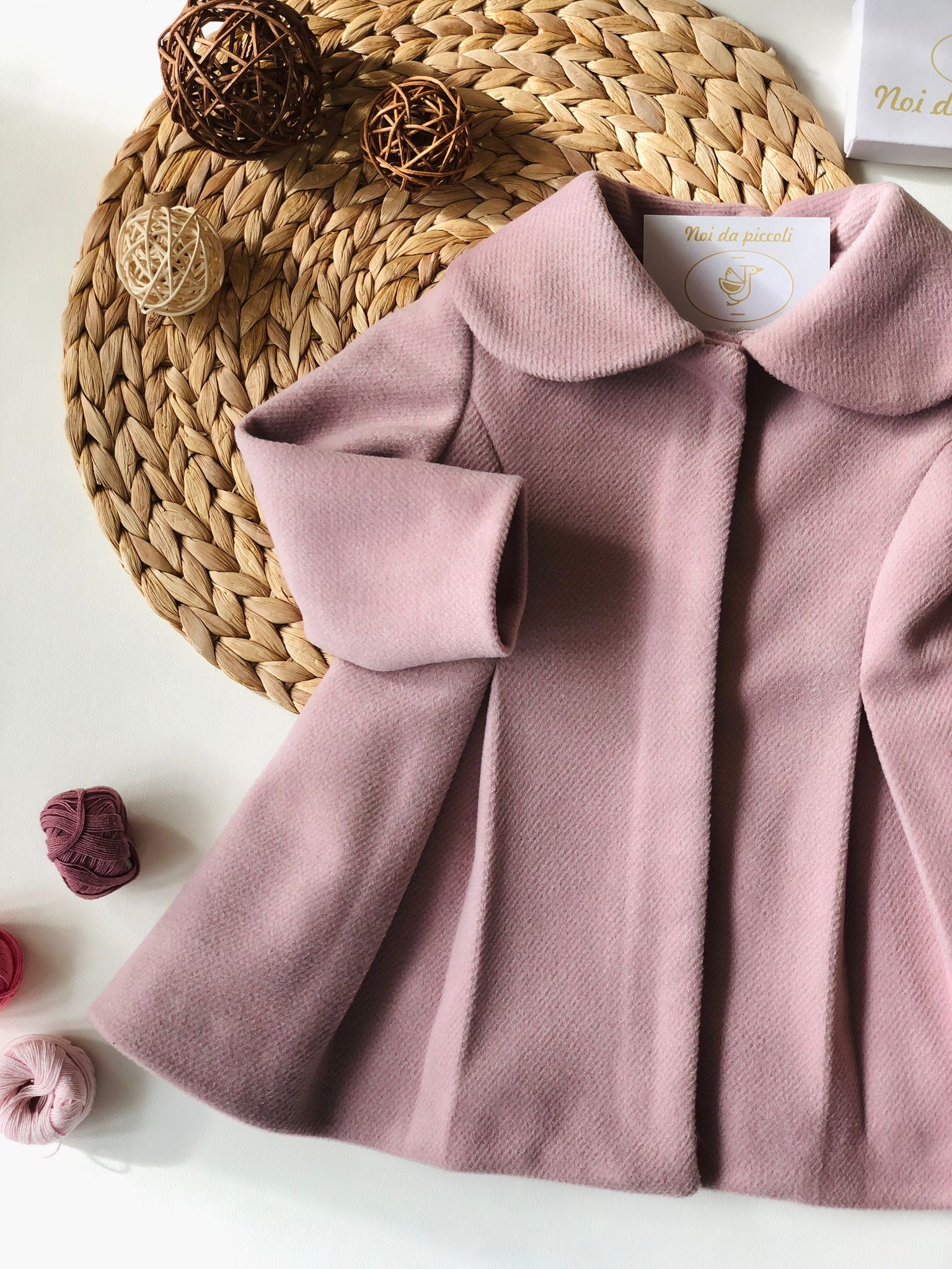 CAPPOTTINO ROSA ANTICO IN PANNO GIRL - Noi da piccoli