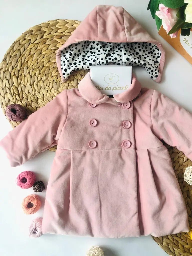 CAPPOTTINO ROSA CON CAPPUCCIO RIMOVIBILE POIS - Noi da piccoli