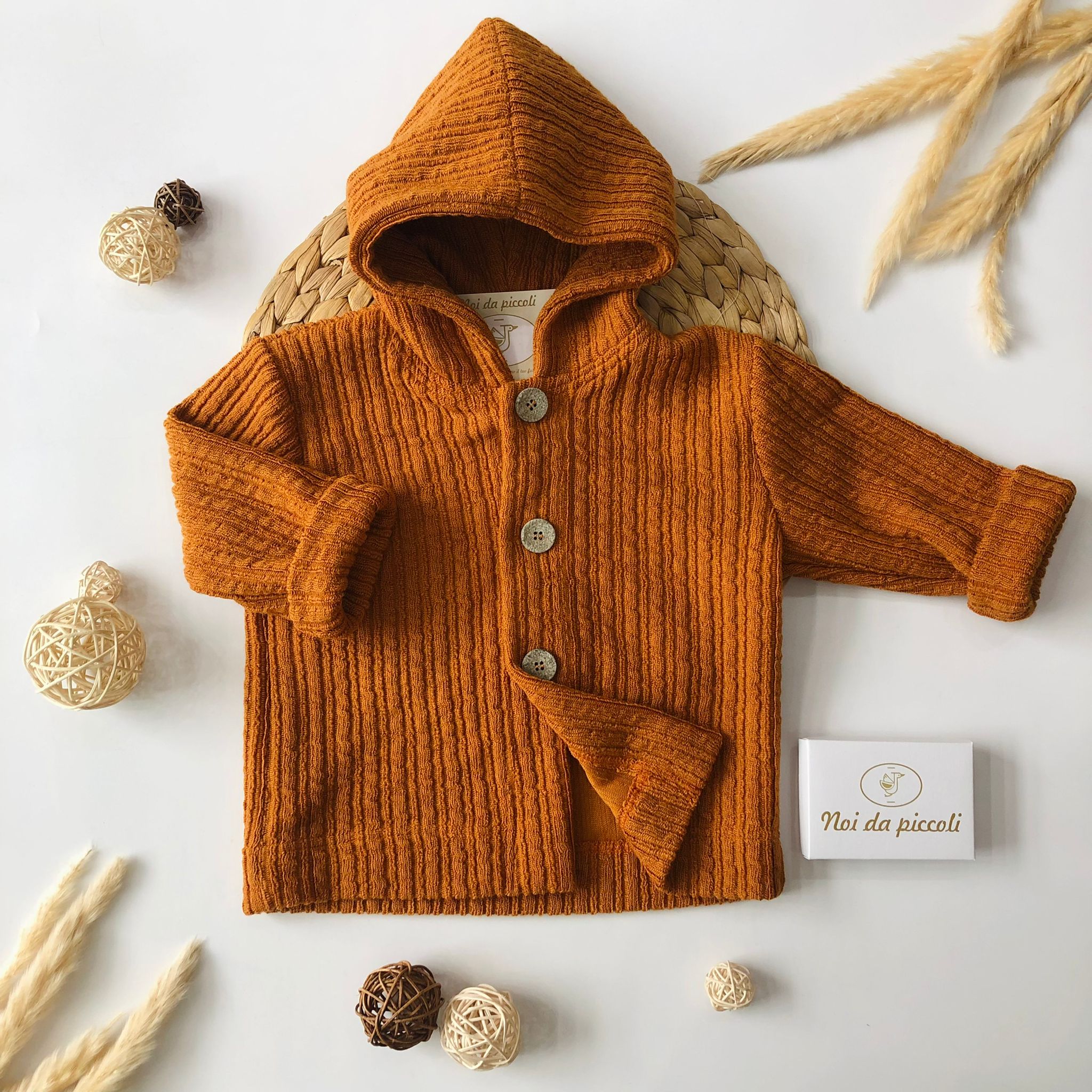 CARDIGAN CON CAPPUCCIO RAME - Noi da piccoli