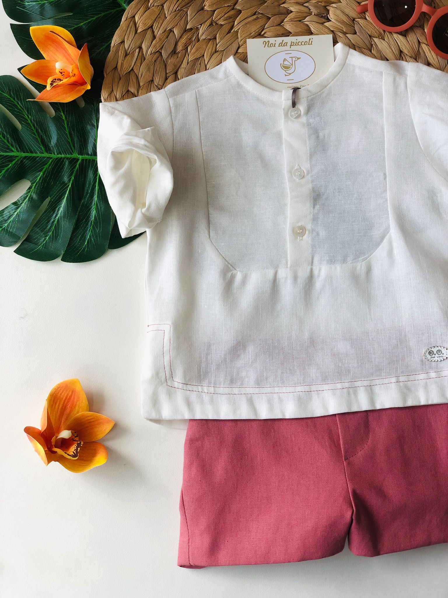 CASACCA BIANCA CON SHORT ROSSO - Noi da piccoli