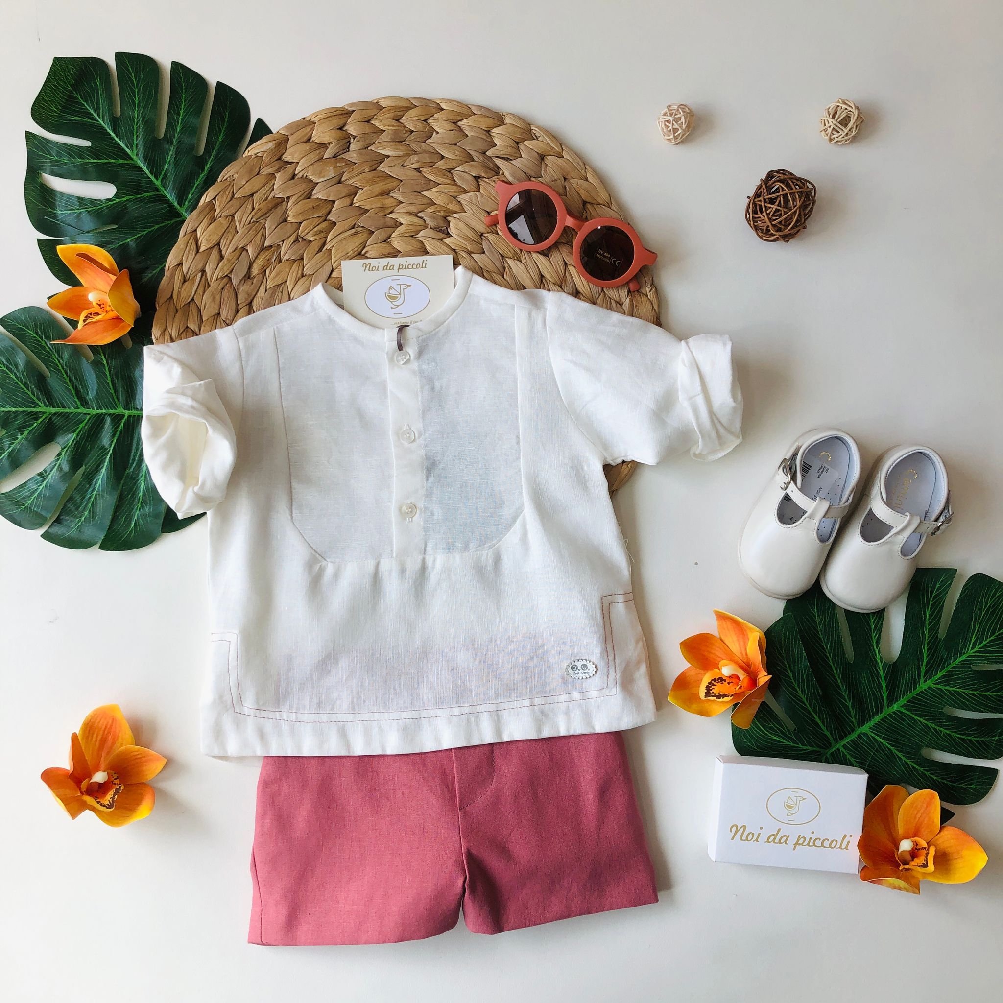 CASACCA BIANCA CON SHORT ROSSO - Noi da piccoli