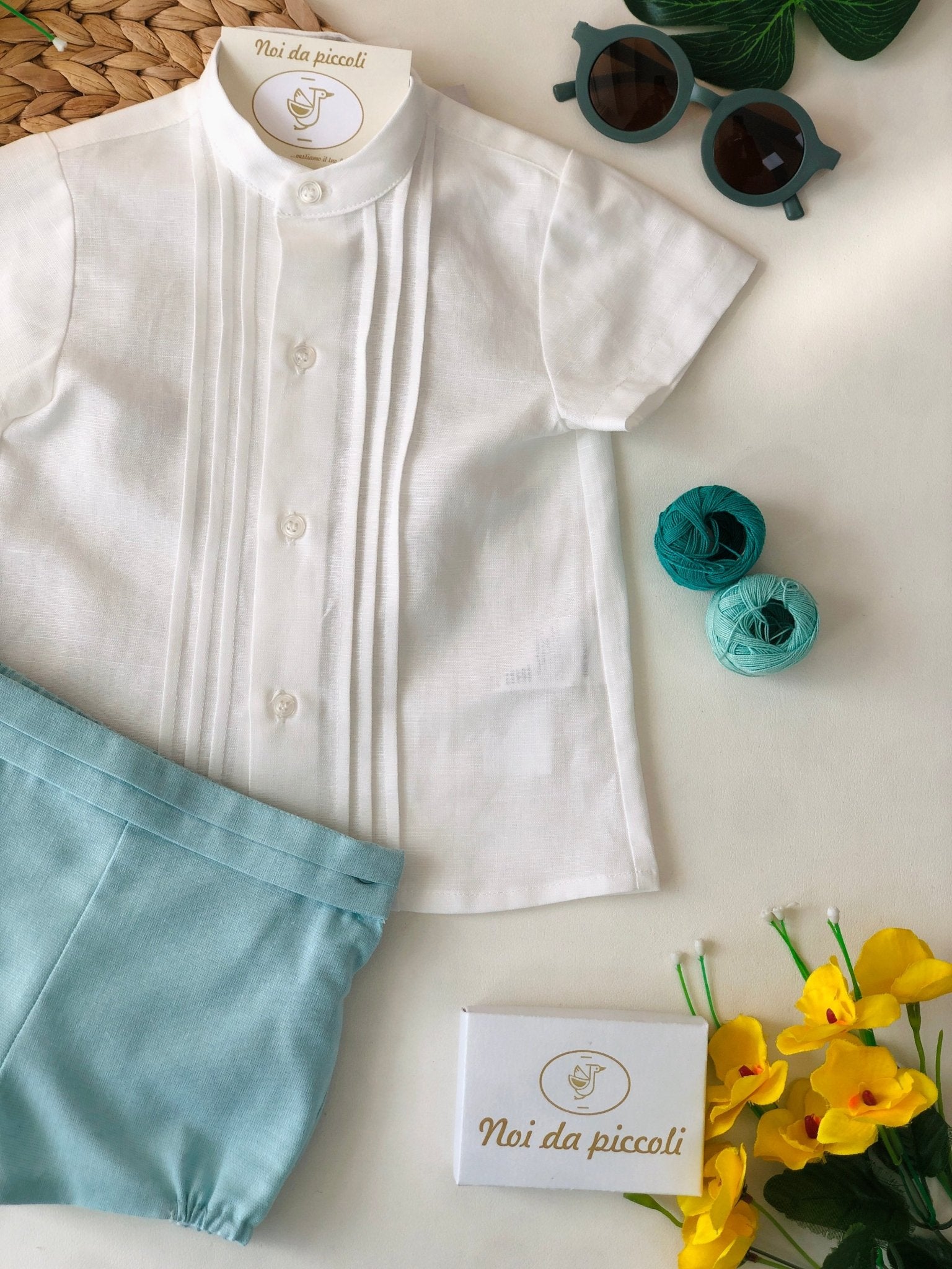 CASACCHINA BIANCA CON CULOTTE VERDE MENTA - Noi da piccoli