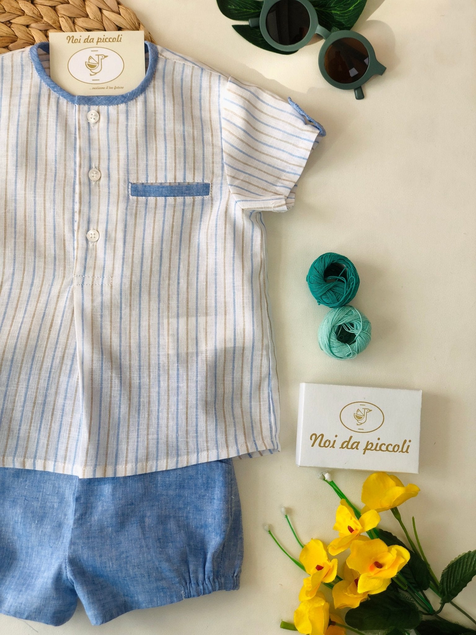 CASACCHINA CON CULOTTE DENIM E RIGHETTE - Noi da piccoli
