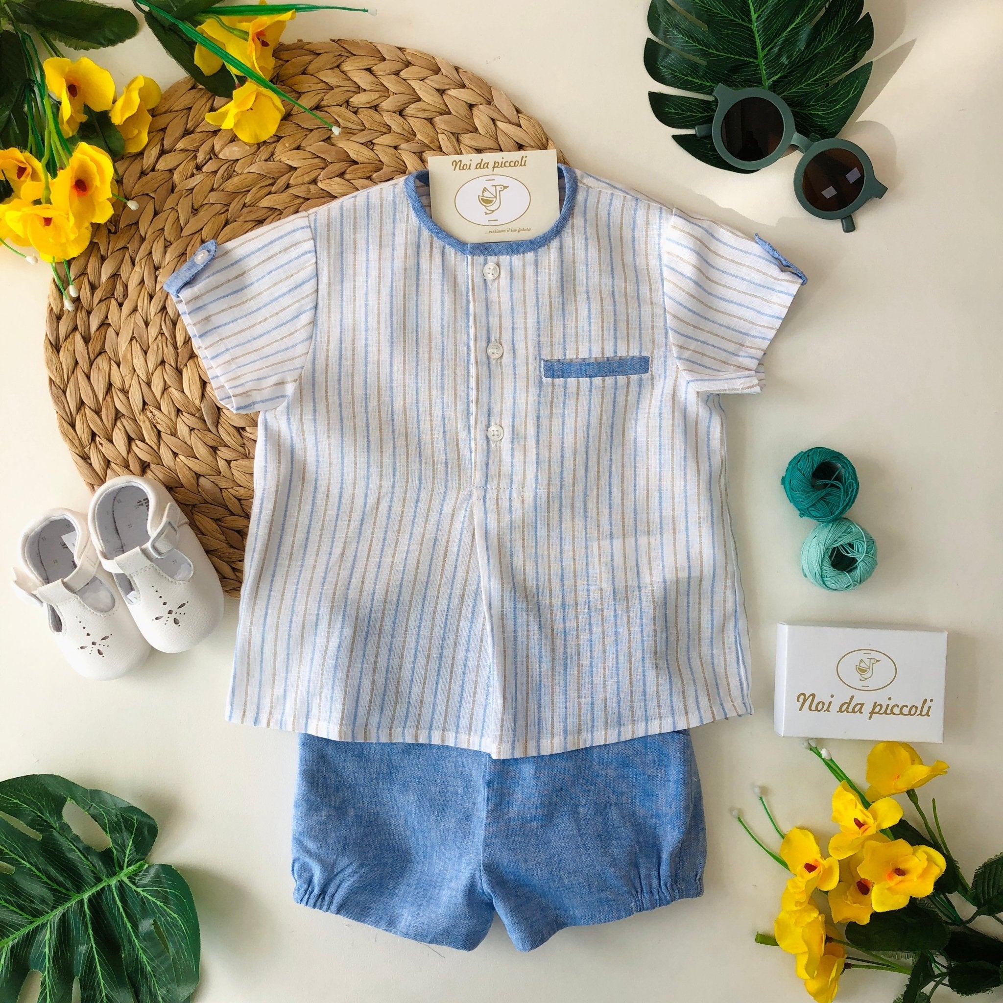 CASACCHINA CON CULOTTE DENIM E RIGHETTE - Noi da piccoli