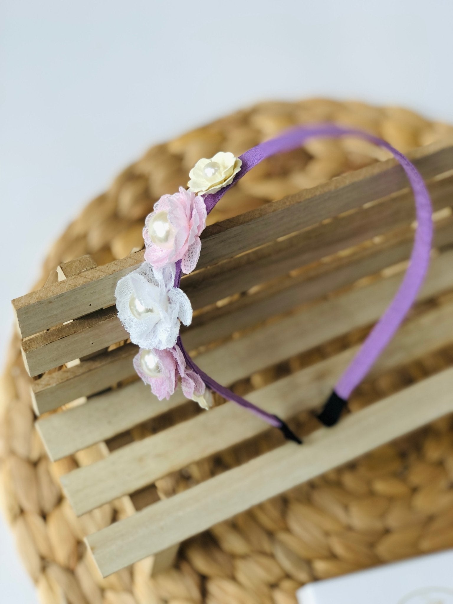 CERCHIETTO CON FIORI LILLA - Noi da piccoli