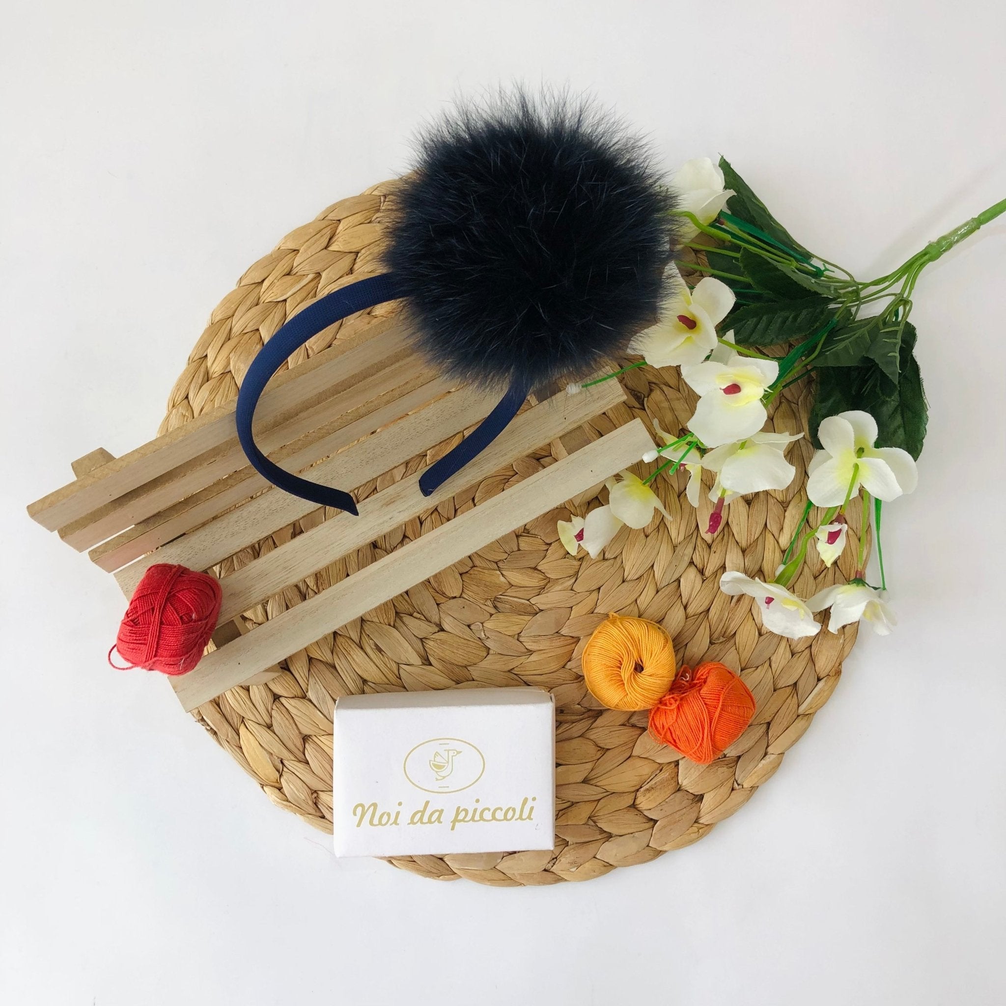 CERCHIETTO POMPON VOLPE BLU - Noi da piccoli