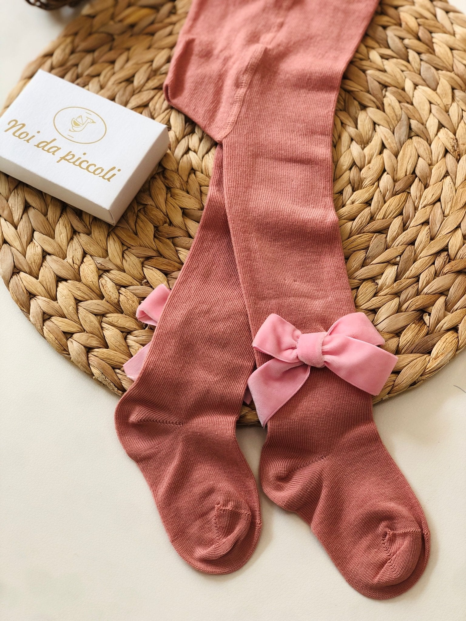 COLLANT LISCO FIOCCO VELLUTO ROSA CALDO COTONE - Noi da piccoli