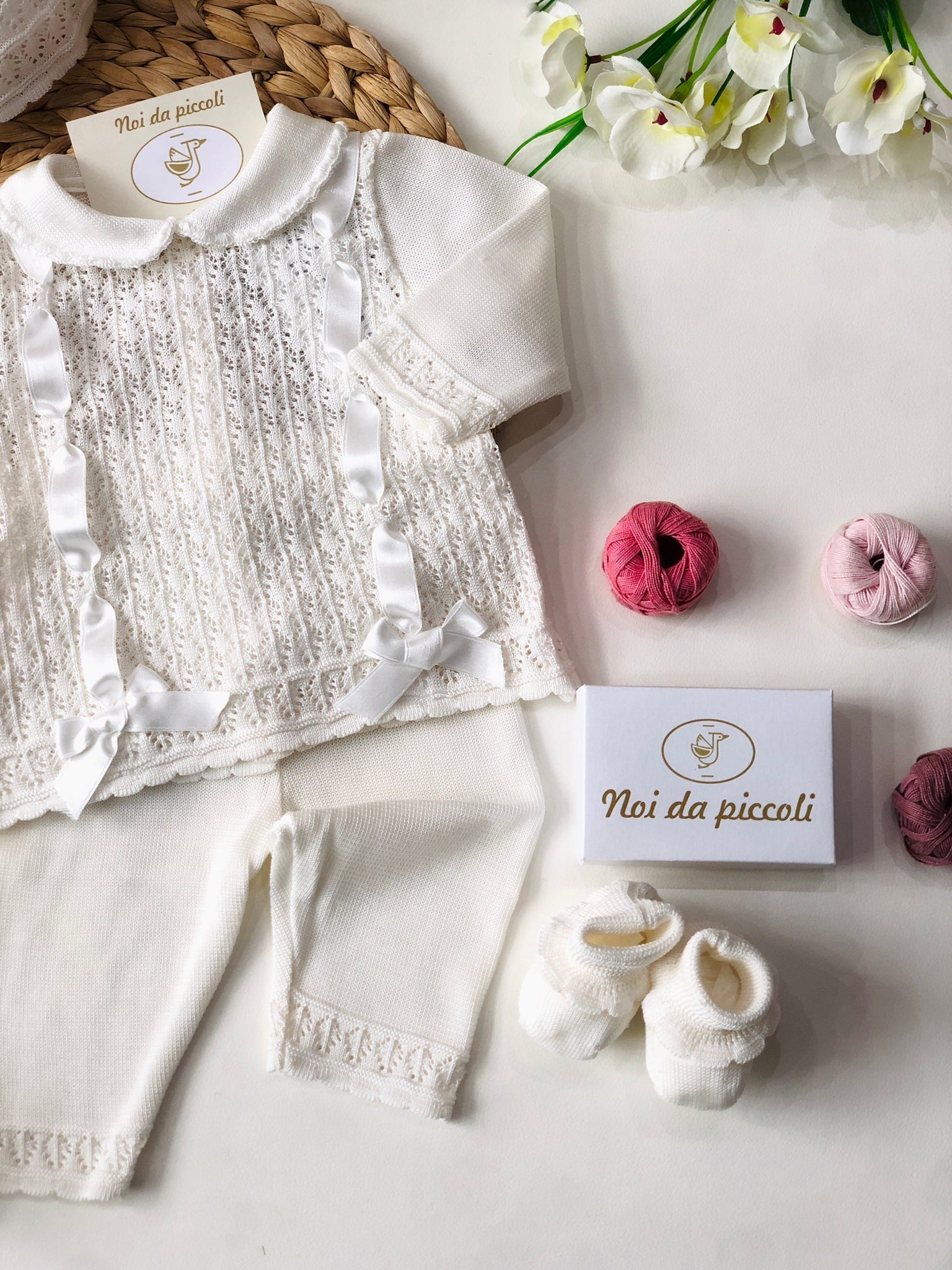 COMPLETO 2PZ BIANCO SETA FILO - Noi da piccoli