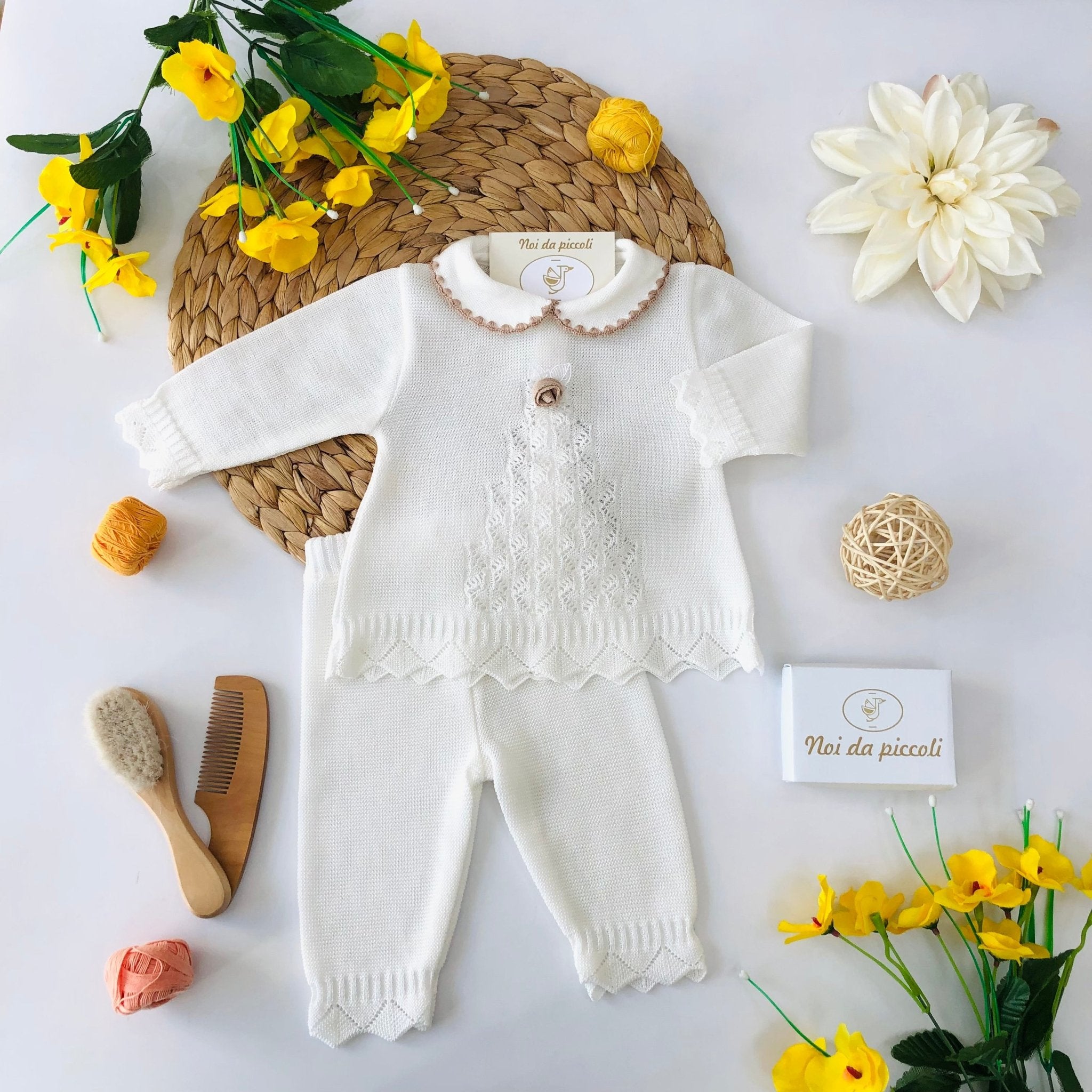 COMPLETO 2PZ FILO PANNA E CORDA - Noi da piccoli