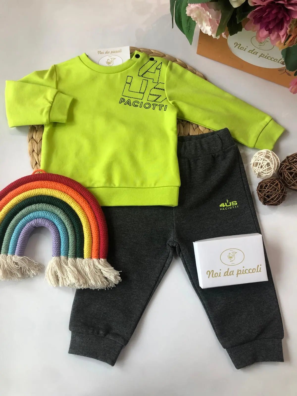 COMPLETO TUTA 2 PZ LIME E GREY - Noi da piccoli