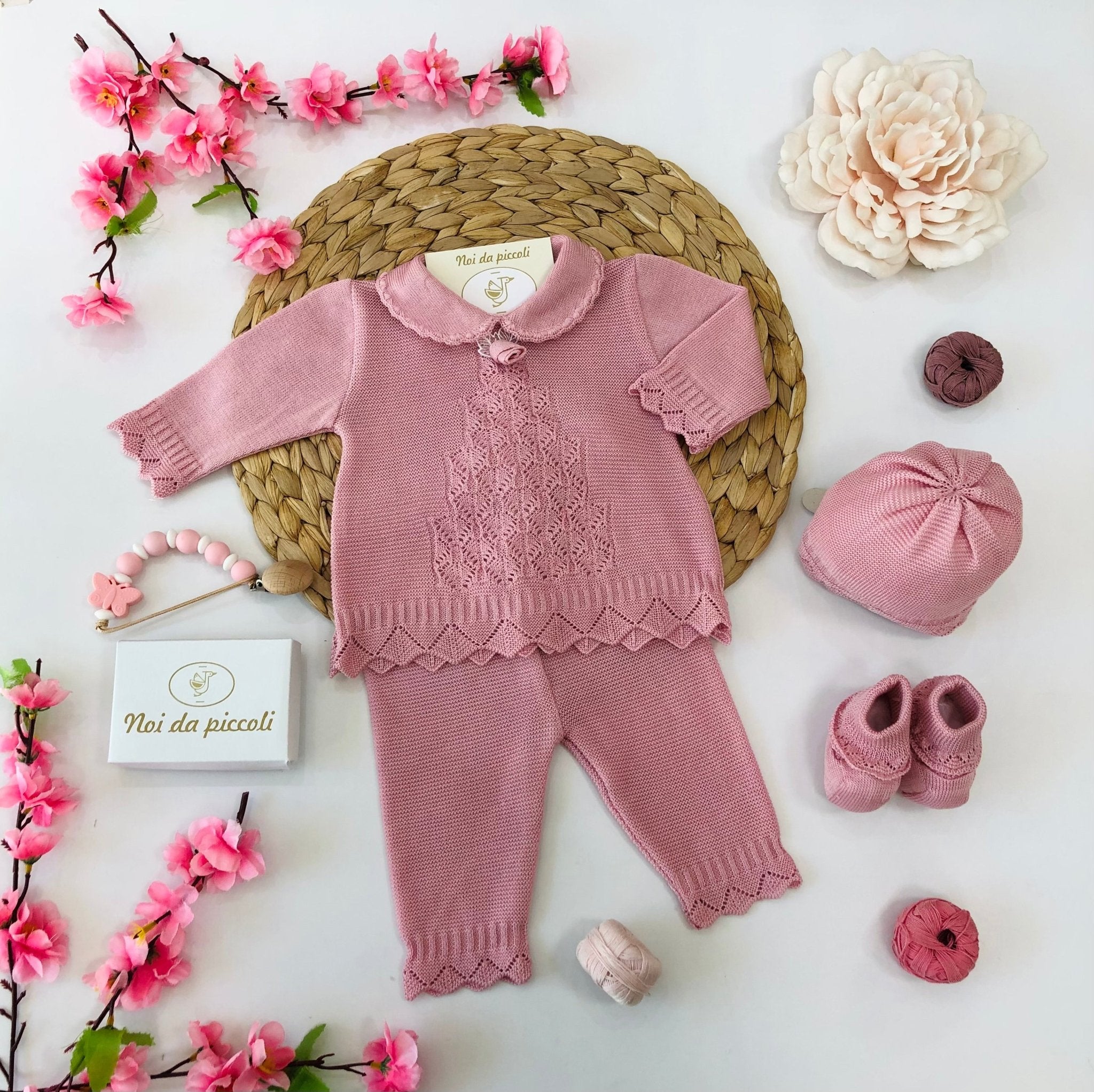 COORDINATO CON COMPLETO 2PZ ROSA ANTICO - Noi da piccoli