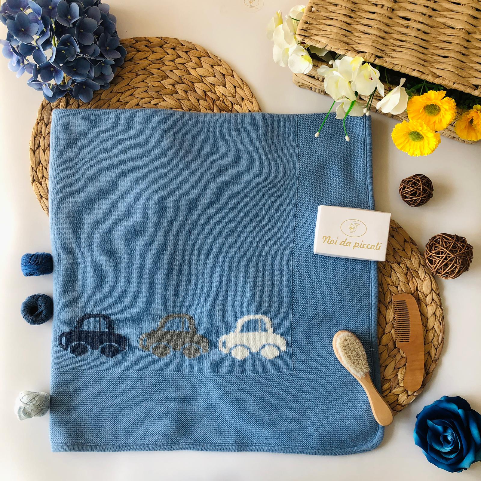 COORDINATO CON TUTINA LANA MERINO E CASHEMIRE AZZURO - Noi da piccoli