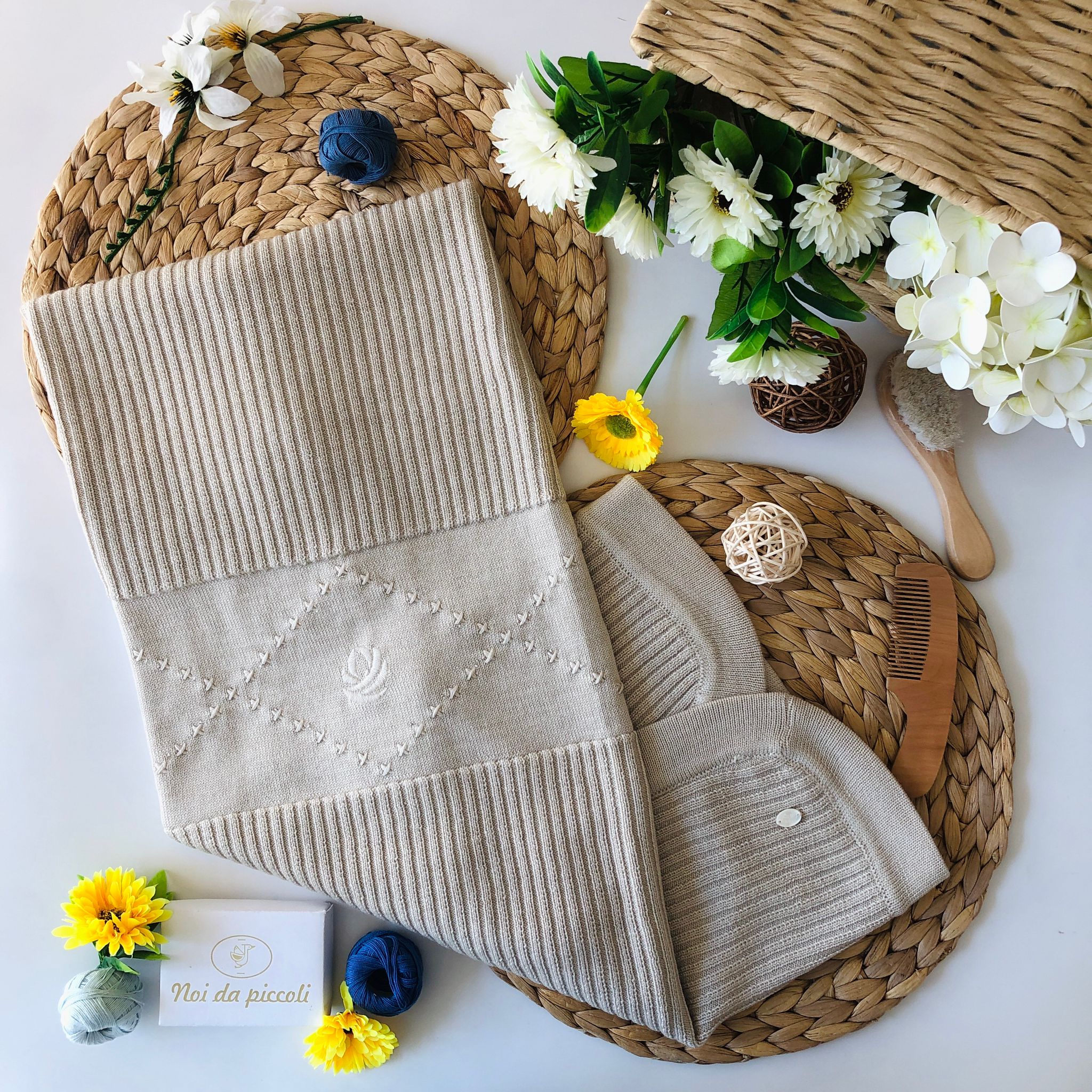 COORDINATO IN 100% LANA CON TUTINA AVORIO SWAROSKY - Noi da piccoli