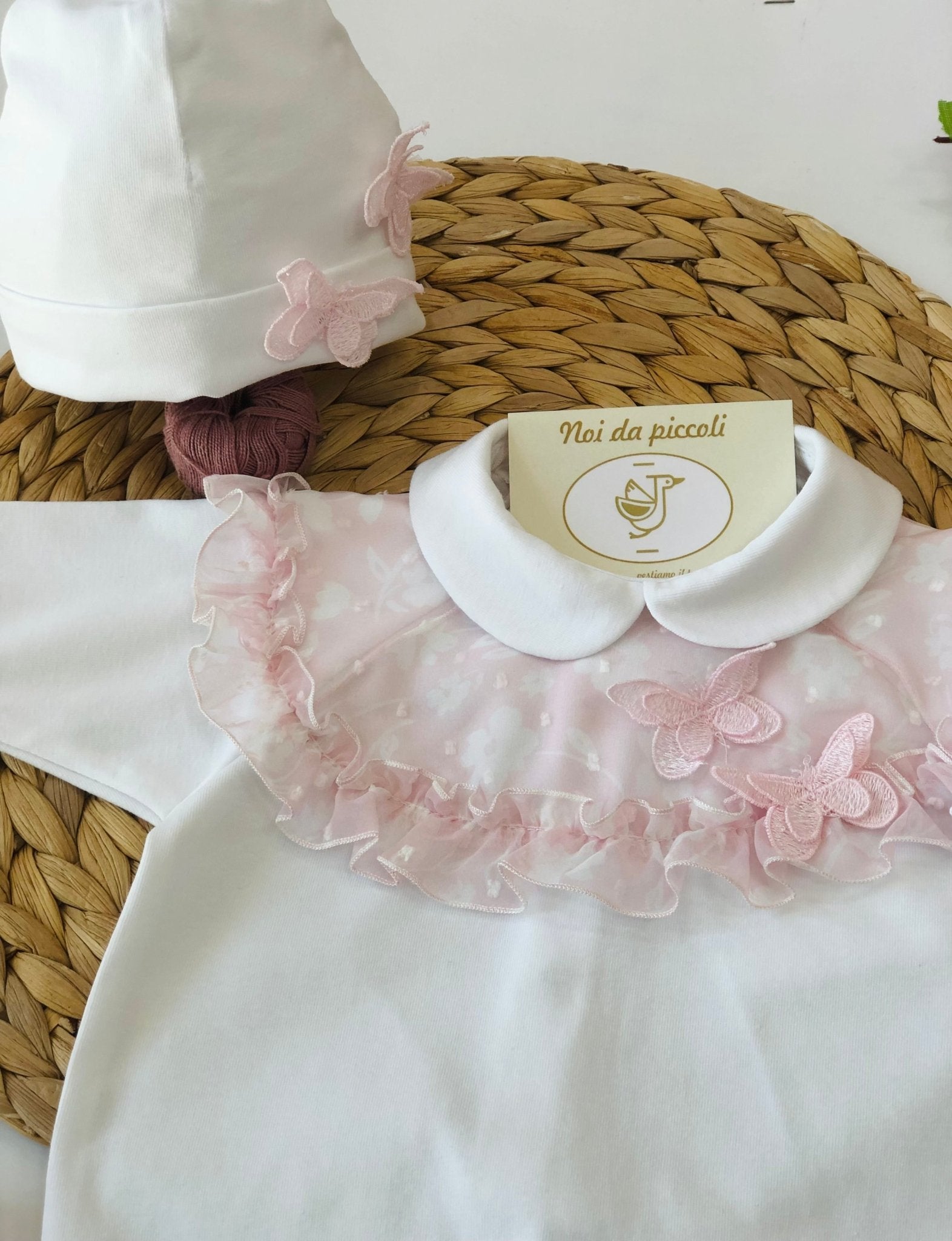 COORDINATO IN COTONE CON TUTINA FARFALLA E ORGANZA - Noi da piccoli