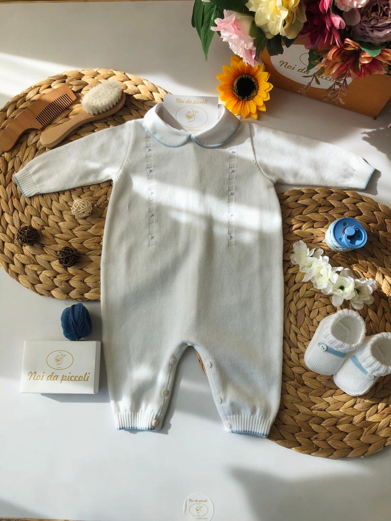 COORDINATO + TUTINA FILO BIANCO CIELO - Noi da piccoli