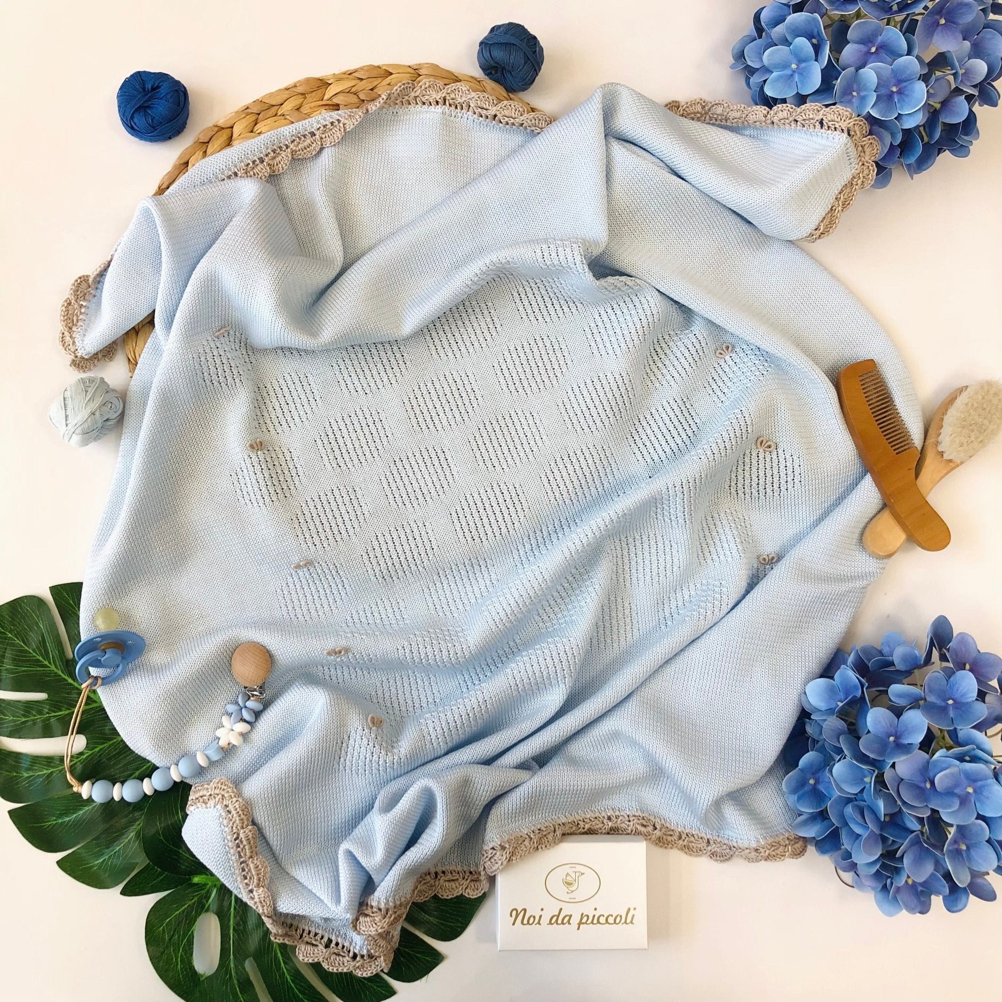 COPERTINA CIELO NOCE IN FILO DI COTONE - Noi da piccoli