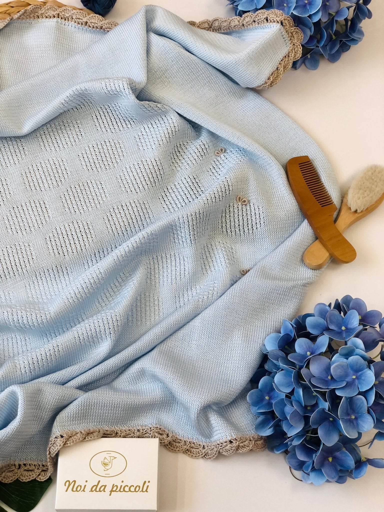 COPERTINA CIELO NOCE IN FILO DI COTONE - Noi da piccoli