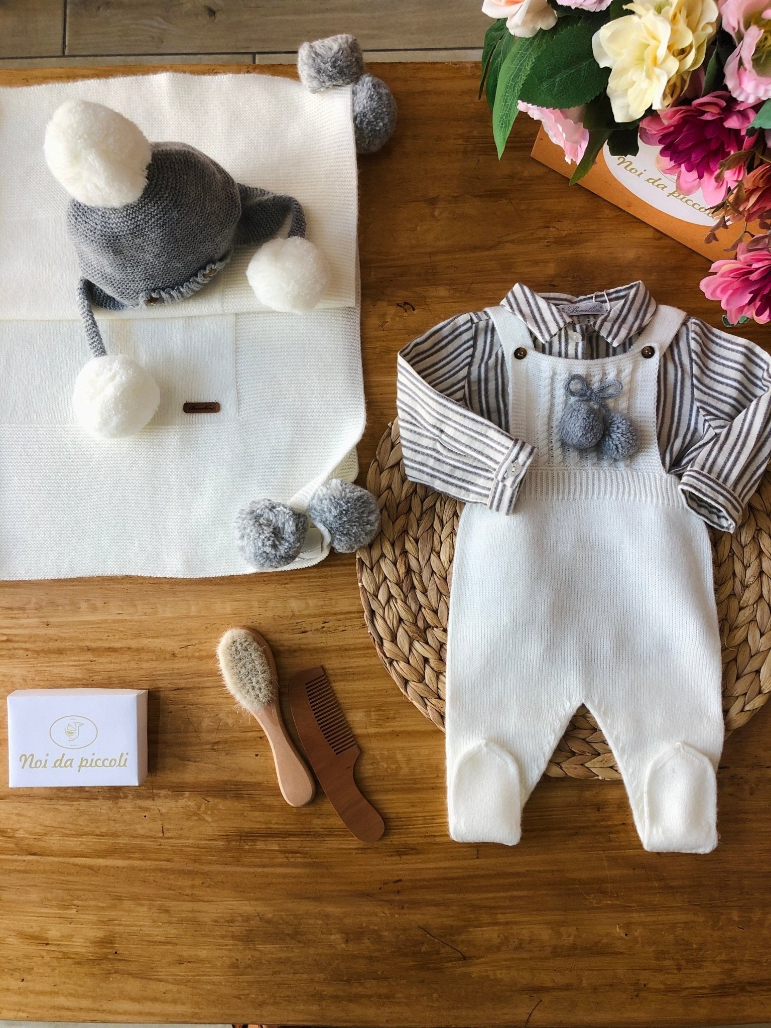 COPERTINA E SALOPETTE CON CAMICINA GREY/BIANCO - Noi da piccoli