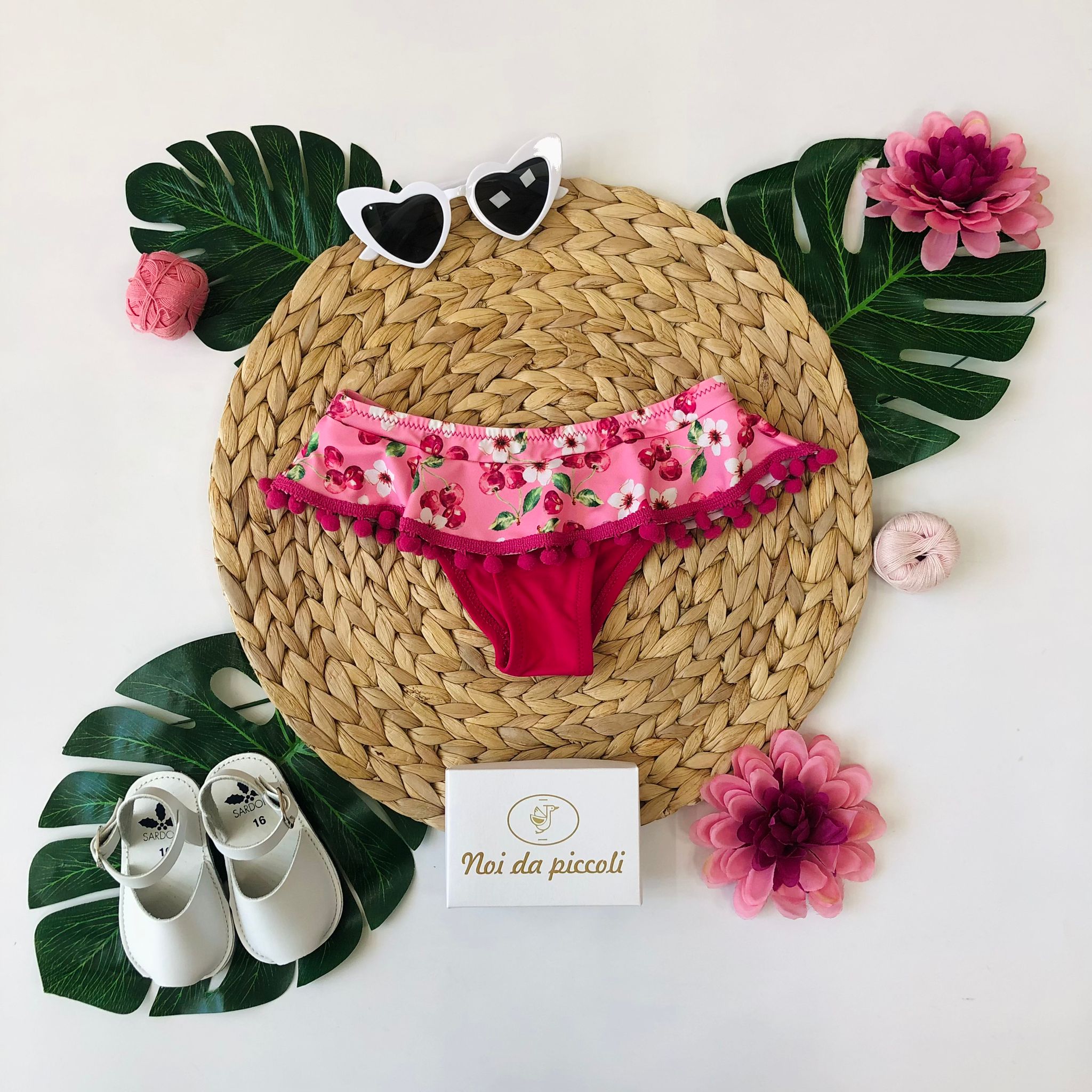 COSTUME MUTANDINA CHERRY AND FLOWERS - Noi da piccoli