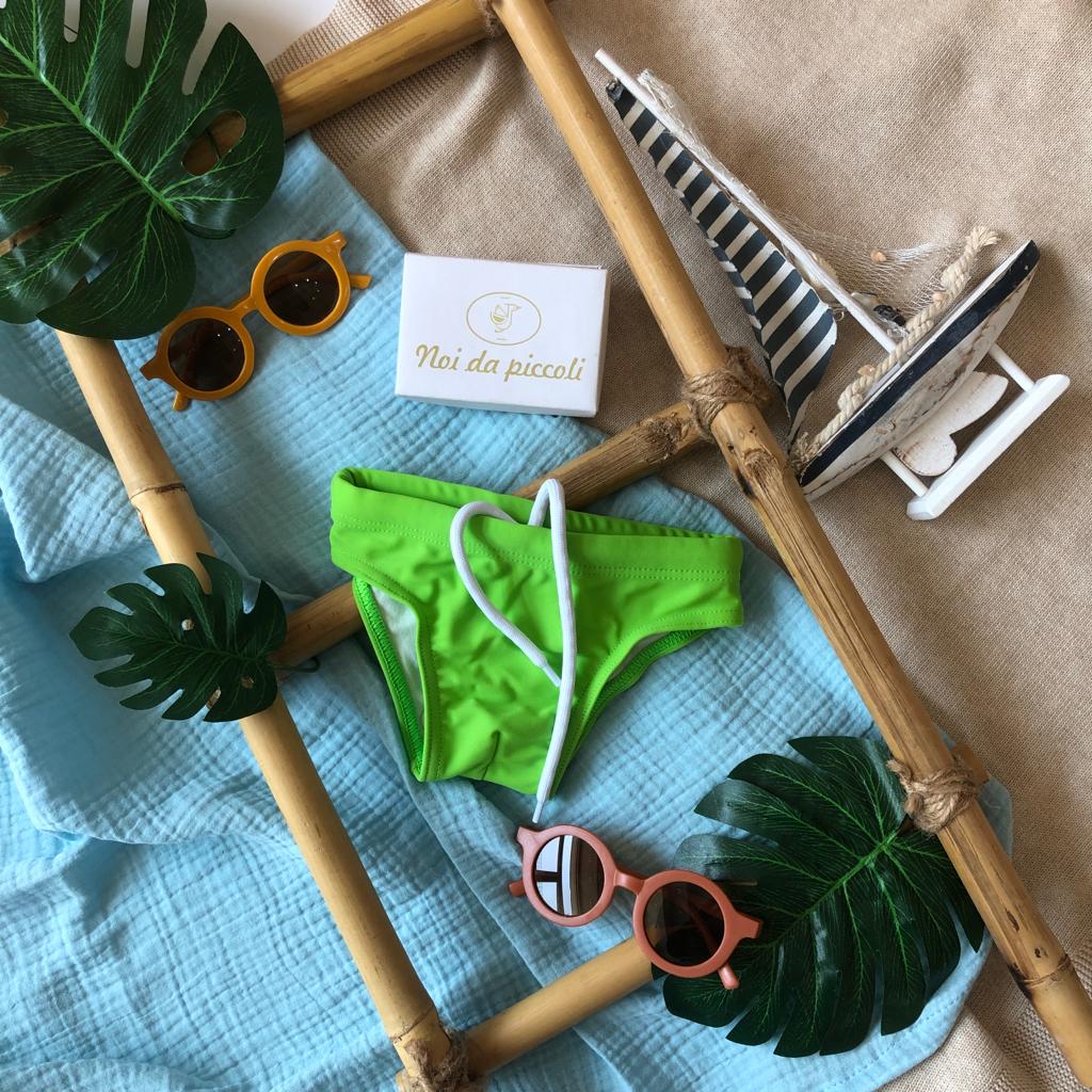 COSTUME MUTANDINA VERDE FLUO - Noi da piccoli