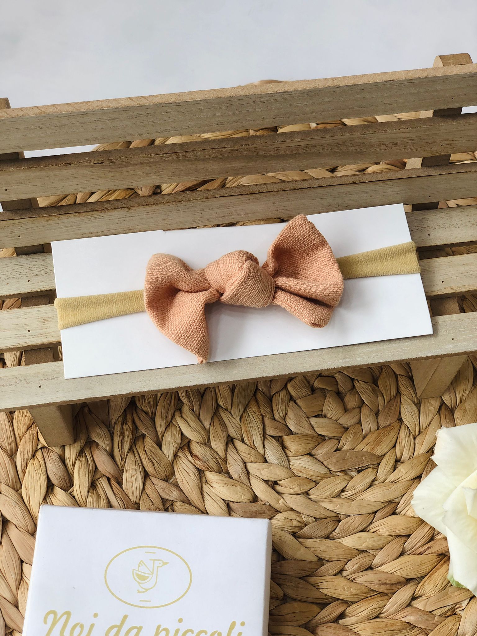 FASCIA CON FIOCCHETTO IN LINO PESCA - Noi da piccoli