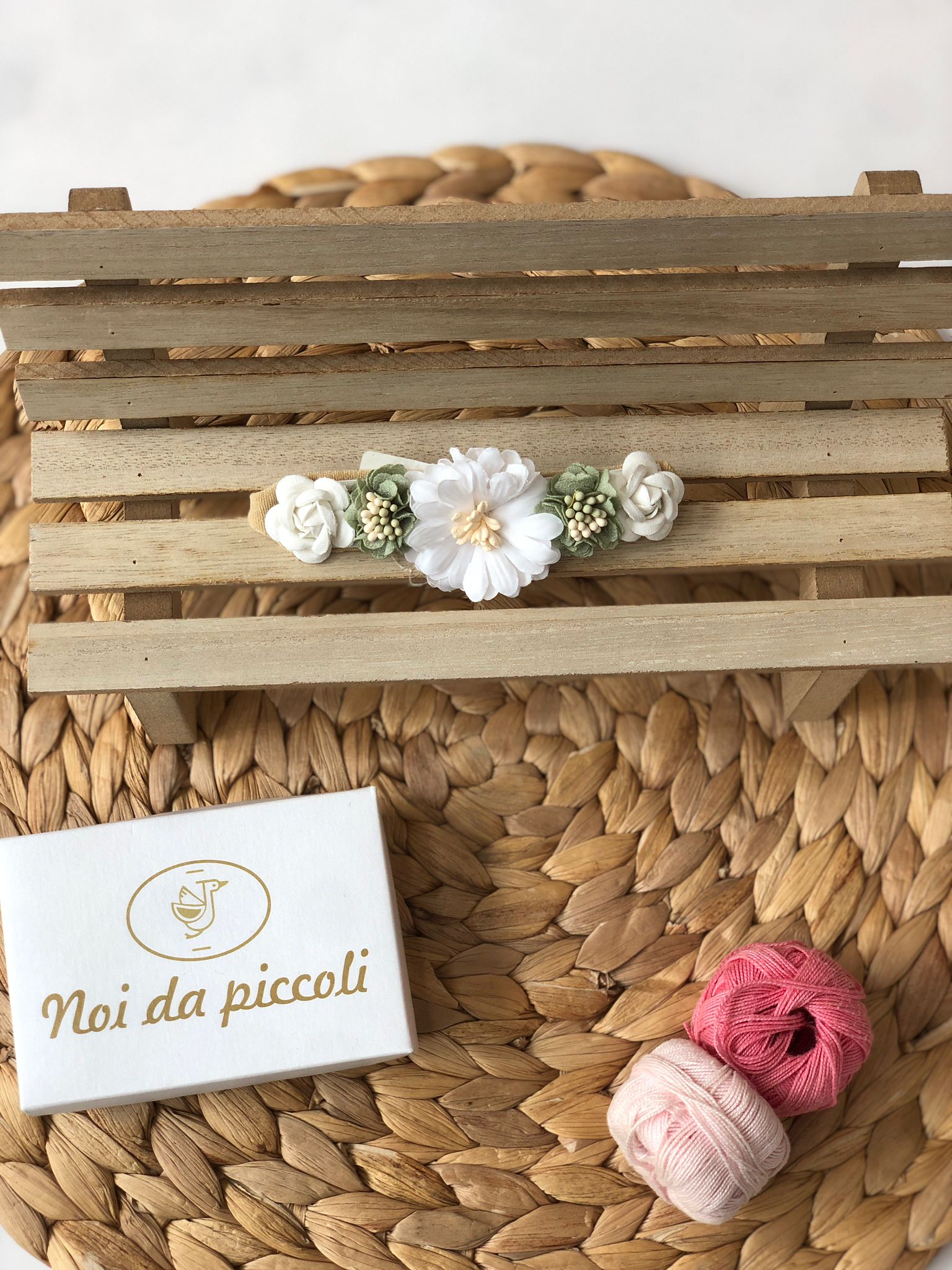 FASCIA CON FIORI BIANCHI - Noi da piccoli