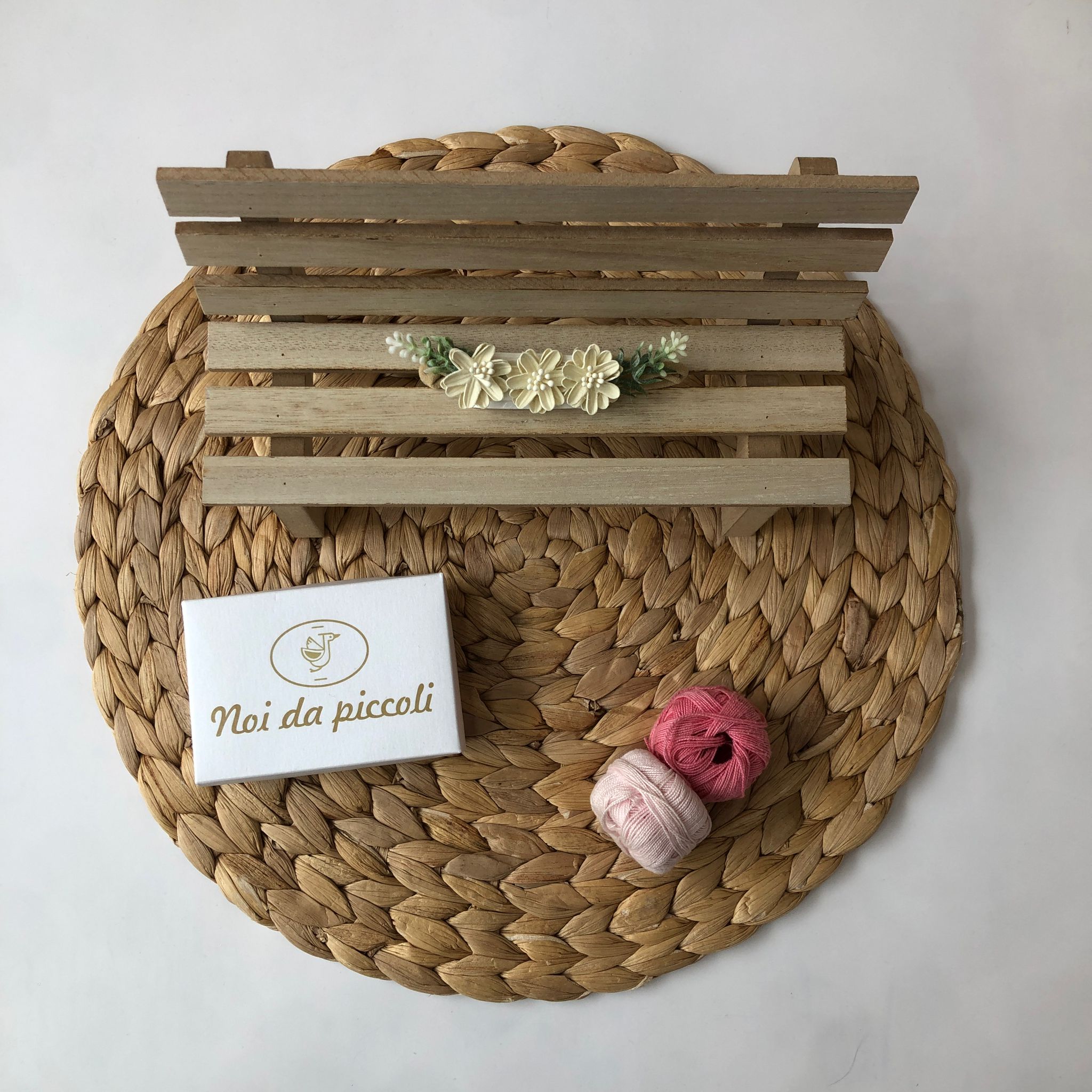 FASCIA CON FIORI ECRU - Noi da piccoli