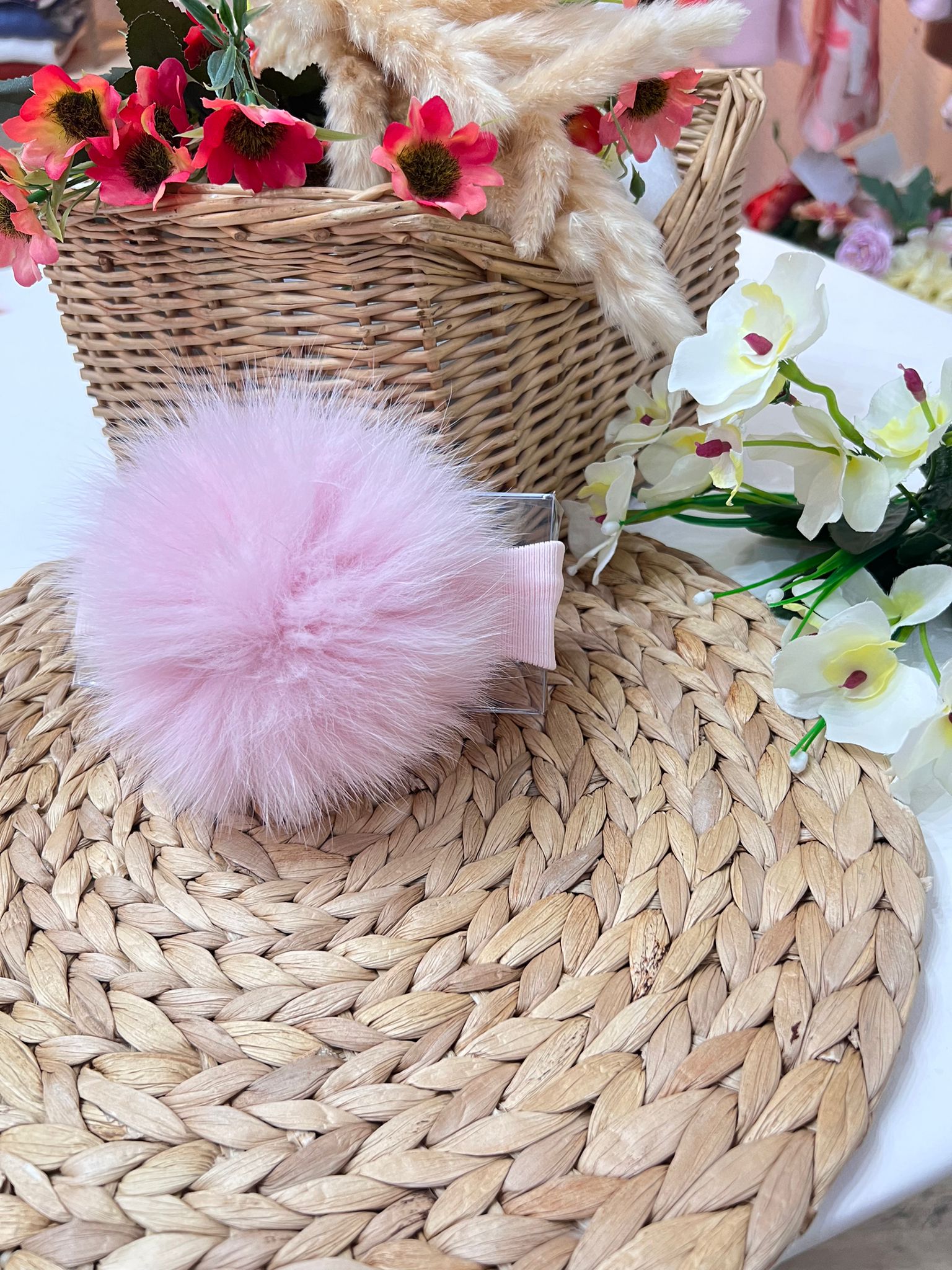 FASCIA PON POM ROSA - Noi da piccoli