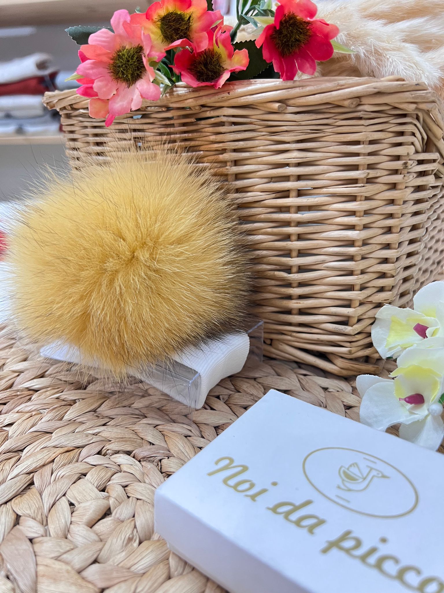 FASCIA PON POM SENAPE - Noi da piccoli