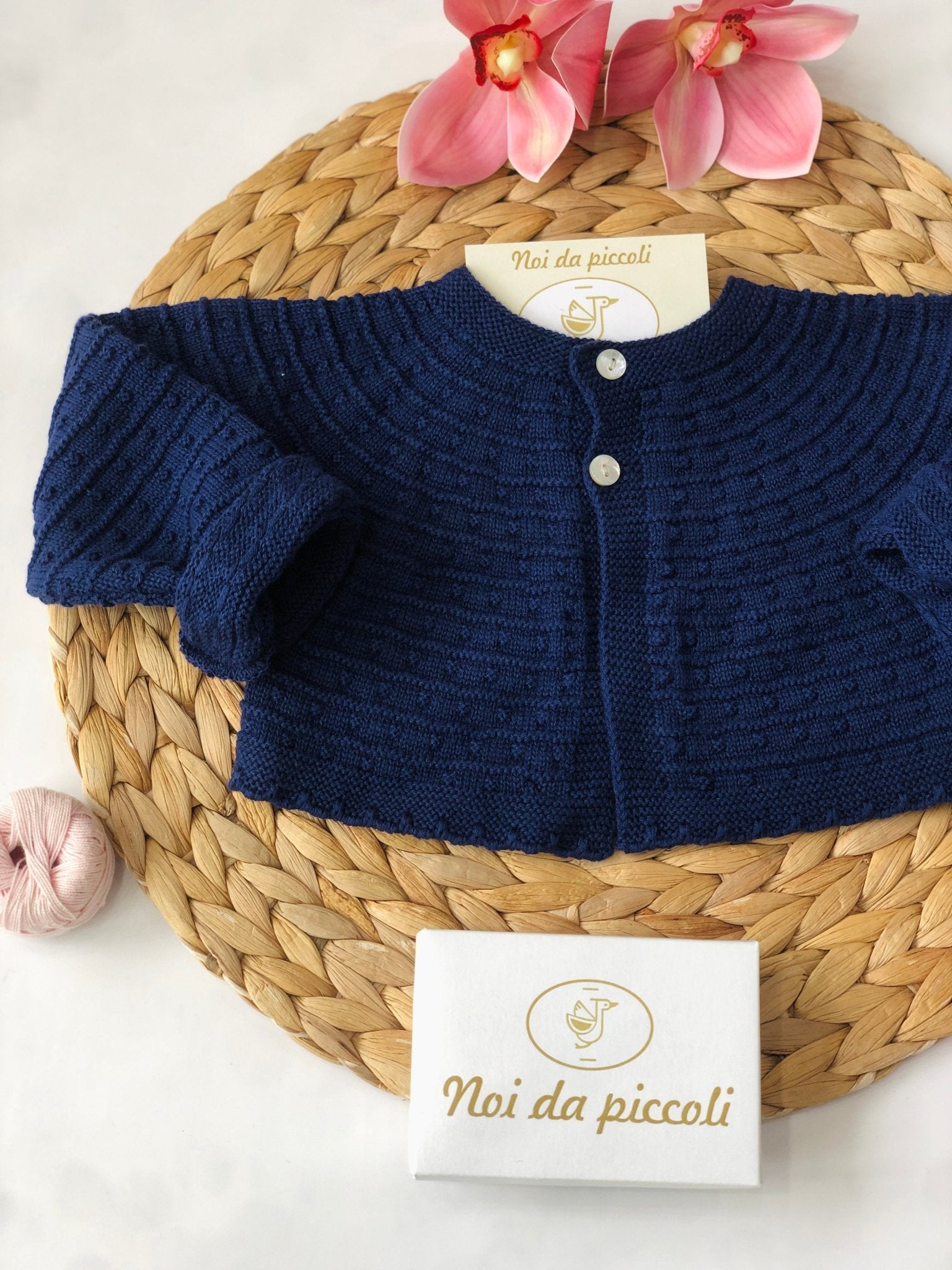 GOLFINO BLU MARINO IN FILO DI COTONE - Noi da piccoli