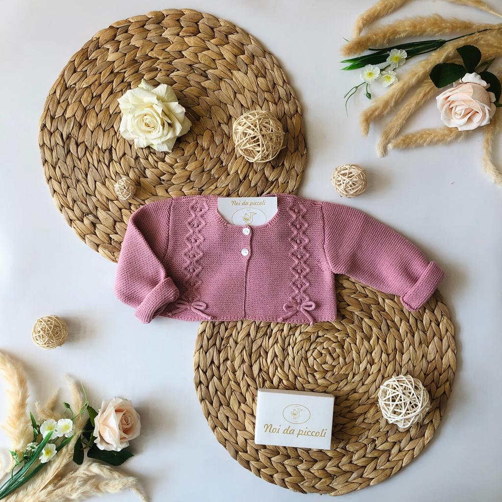 GOLFINO CALDO COTONE ROSA ANTICO - Noi da piccoli