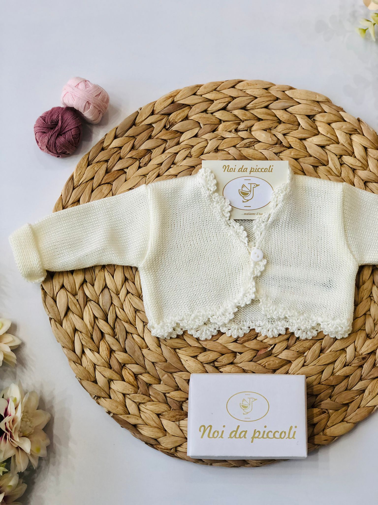 GOLFINO CRUDO CON ORLO UNCINETTO - Noi da piccoli