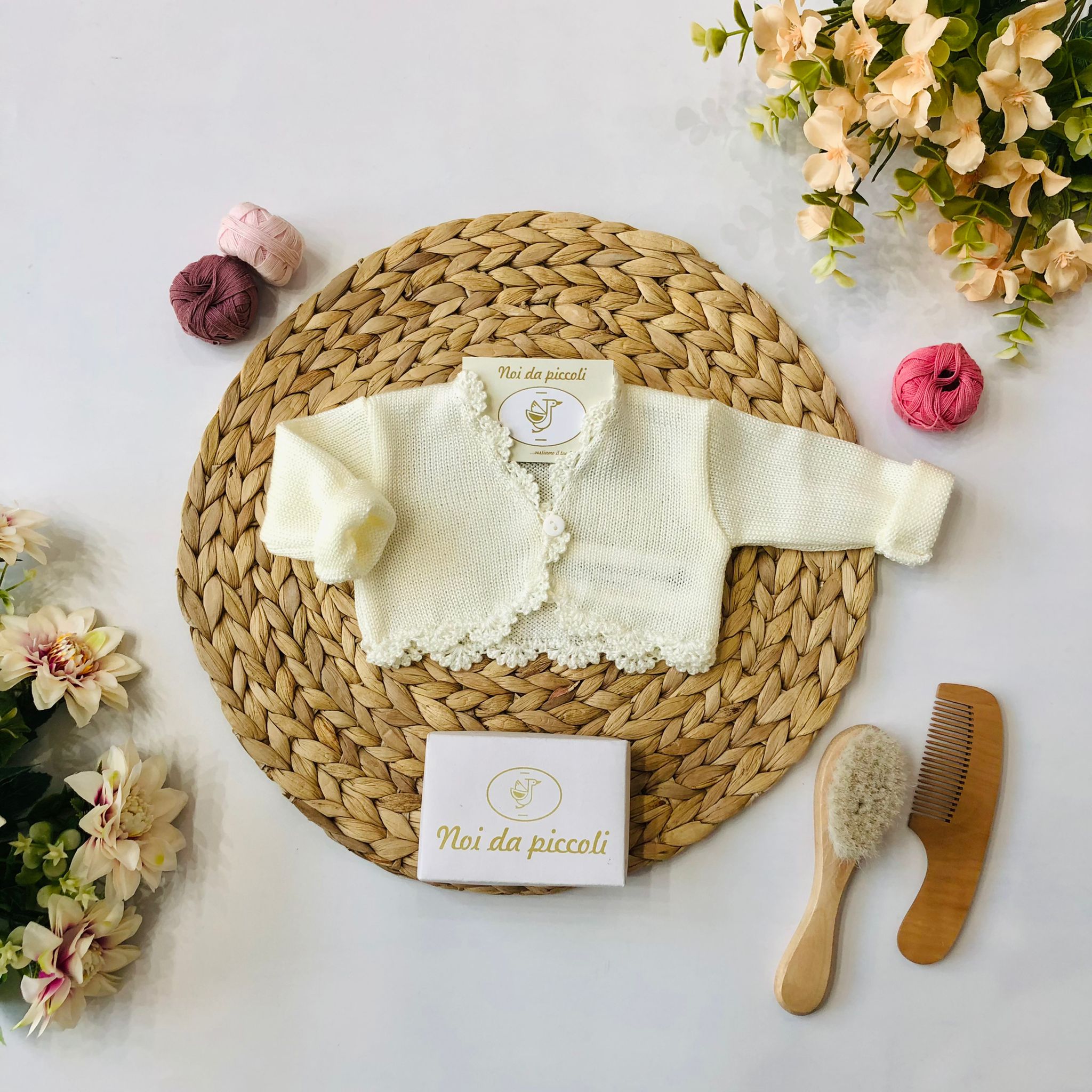 GOLFINO CRUDO CON ORLO UNCINETTO - Noi da piccoli