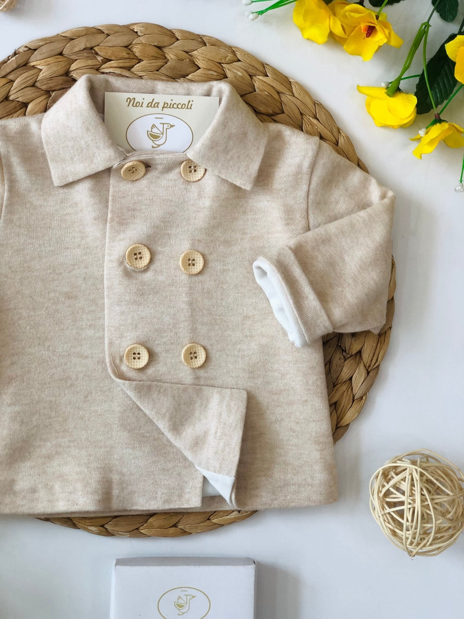 GOLFINO DOPPIO PETTO BEIGE BOY - Noi da piccoli