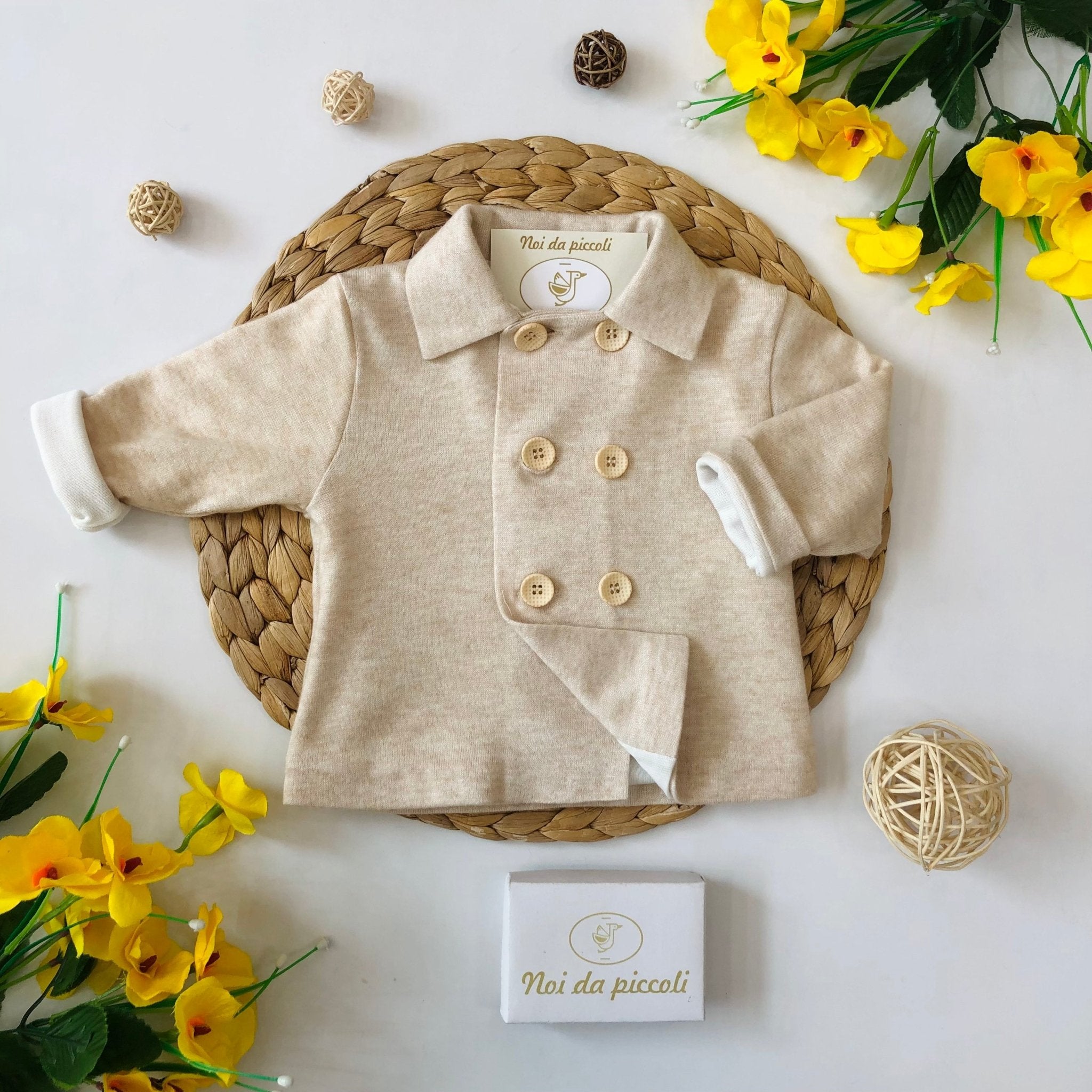 GOLFINO DOPPIO PETTO BEIGE BOY - Noi da piccoli